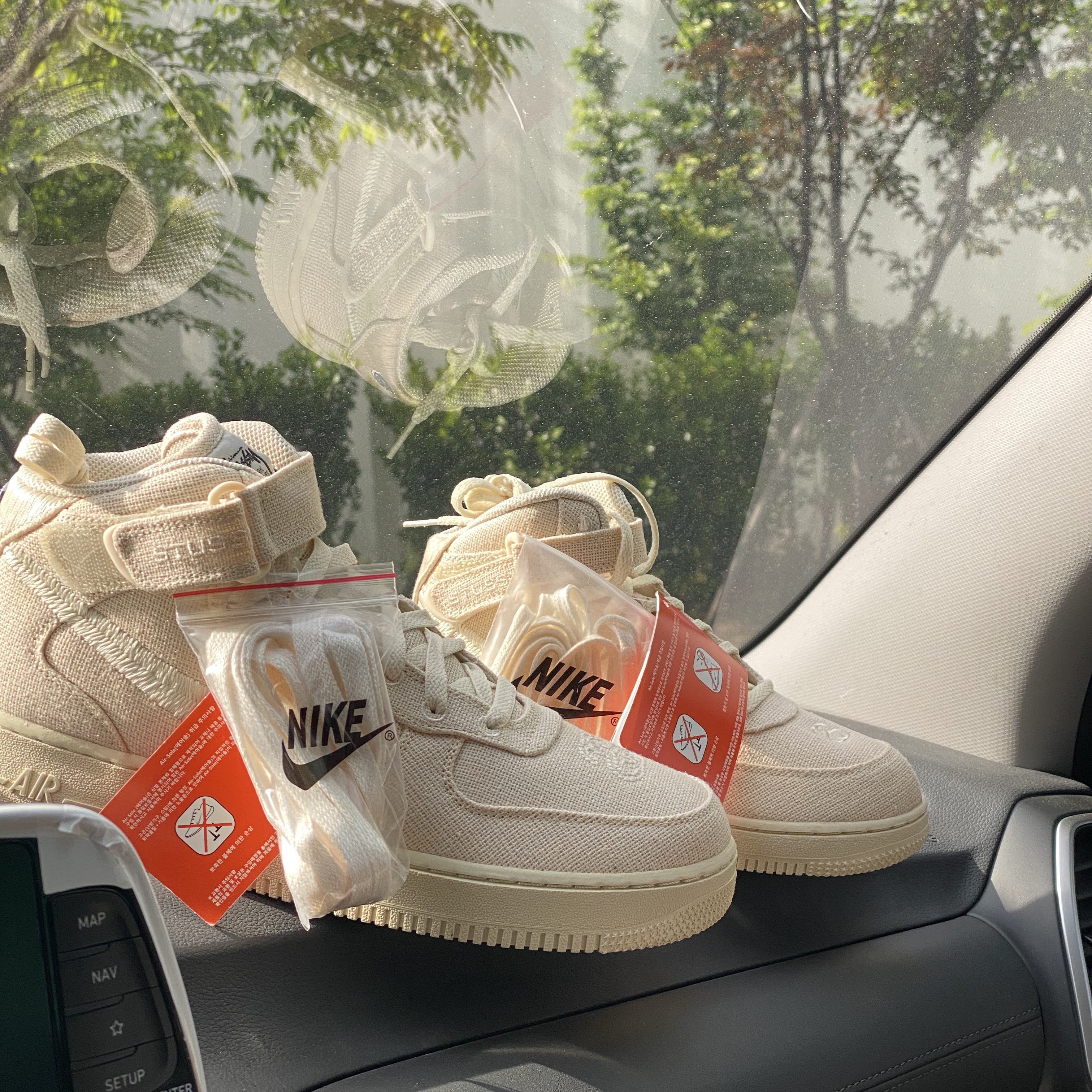 Nike x Stussy Air Force 1 '07 Mid SP Fossil 착용 스타일