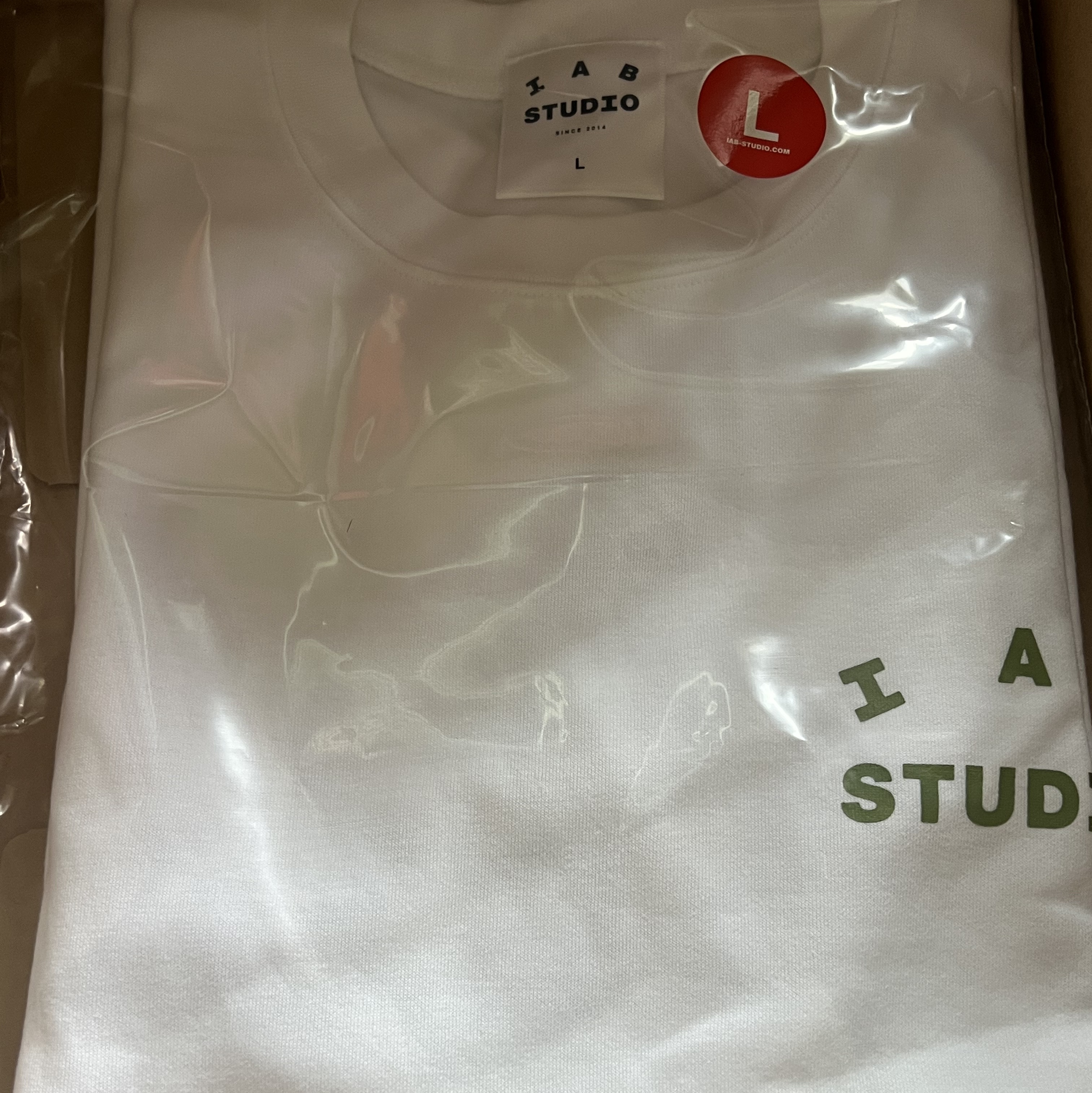 IAB Studio T-Shirt White Light Green 착용 스타일