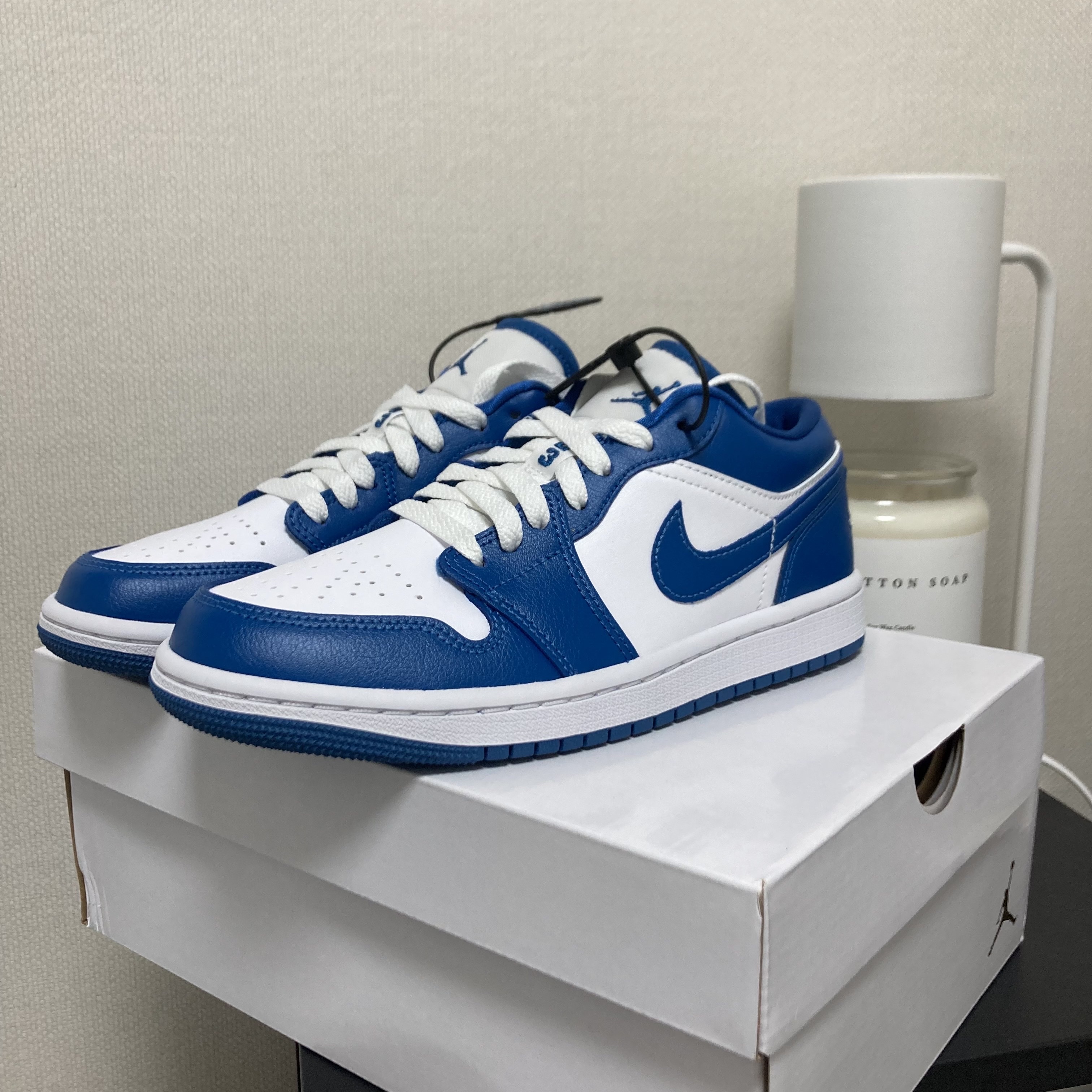 (W) Jordan 1 Low White Dark Marina Blue 착용 스타일