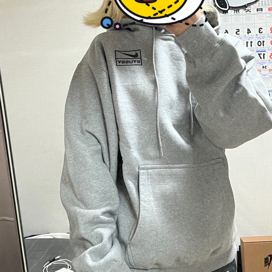 Nike x Stussy NRG RA Pullover Hoodie Dark Grey Heather (DJ9488-063) 착용 스타일