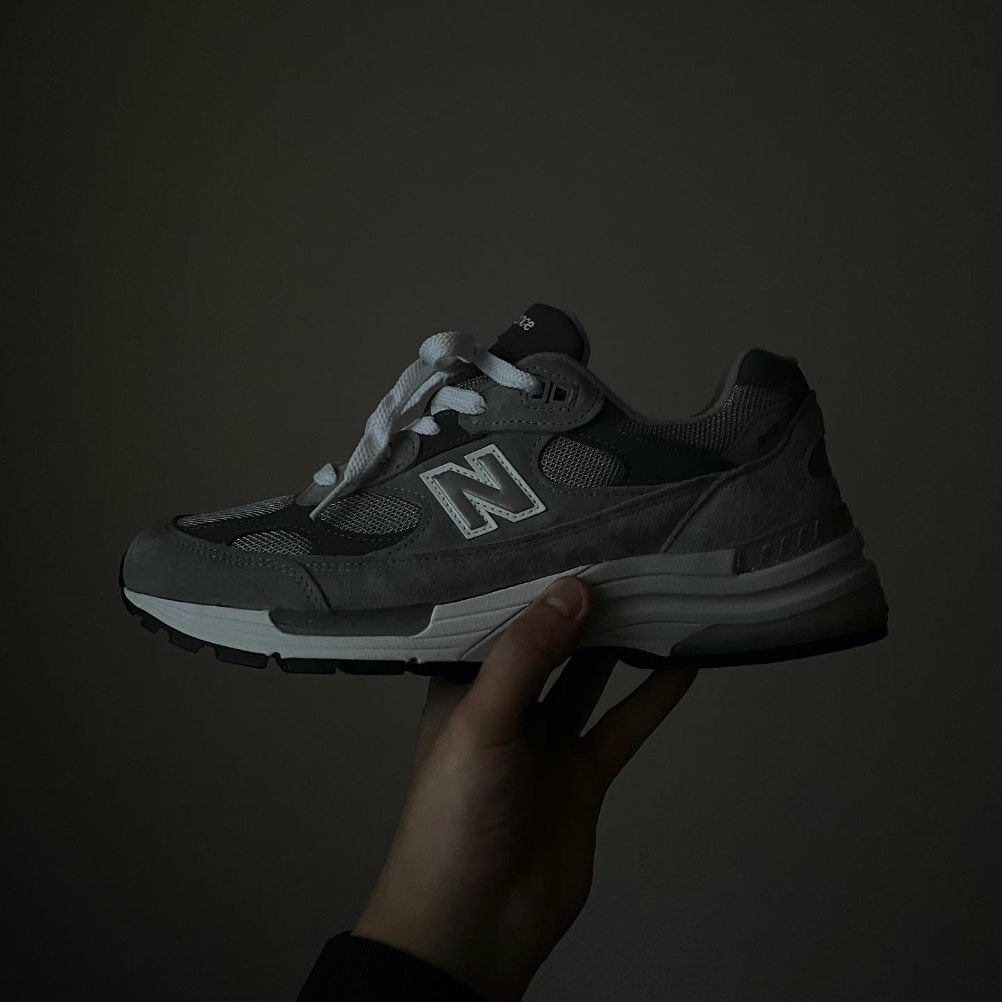 New Balance 992 Made in USA Grey - D Standard 착용 스타일 - 1