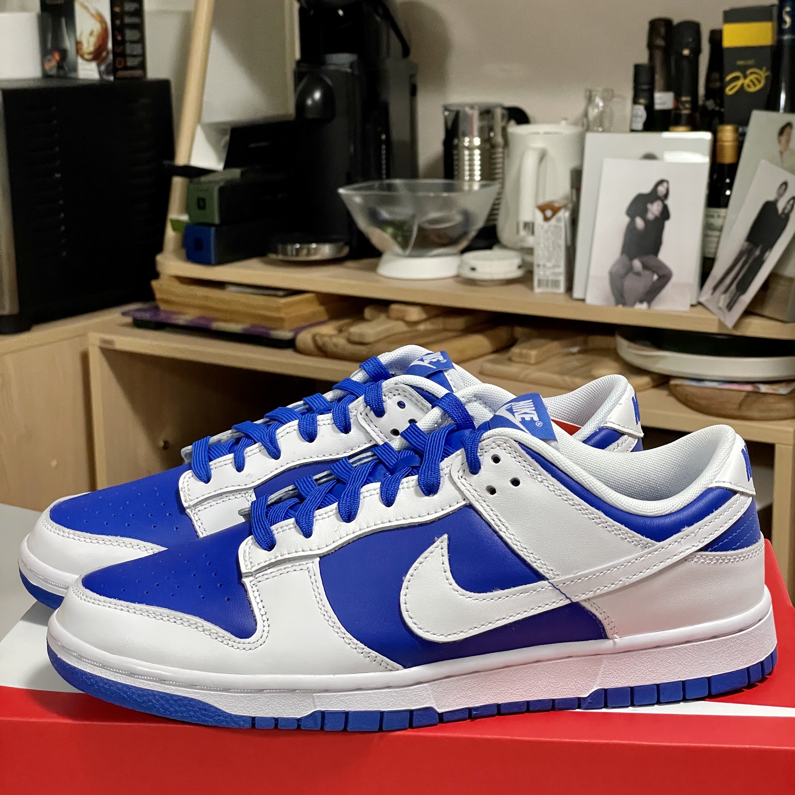 Nike Dunk Low Retro Racer Blue and White 착용 스타일 - 1