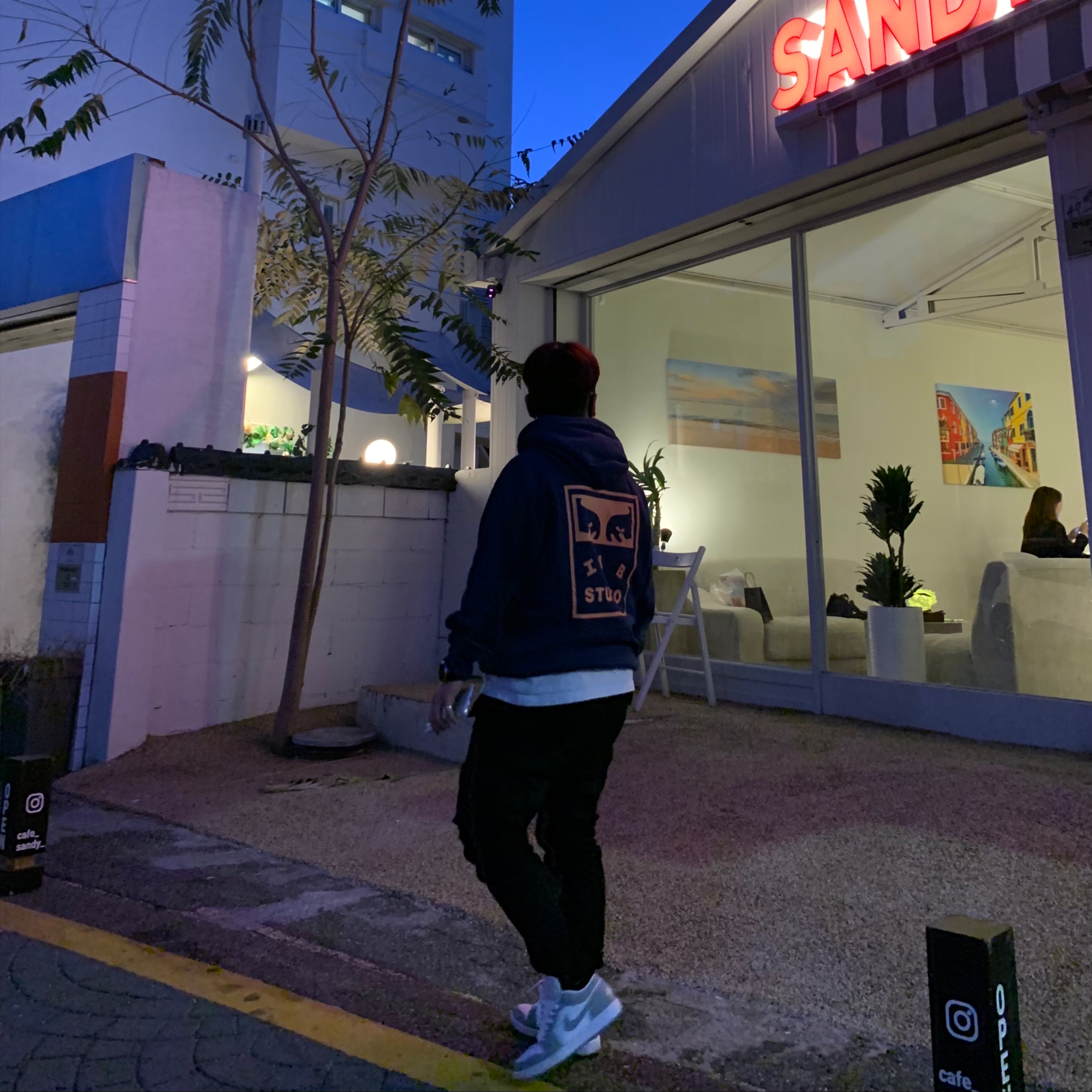 (W) Jordan 1 Elevate Low White and Wolf Grey, IAB Studio x Obey Eyes Icon Hoodie Oceana 착용 스타일