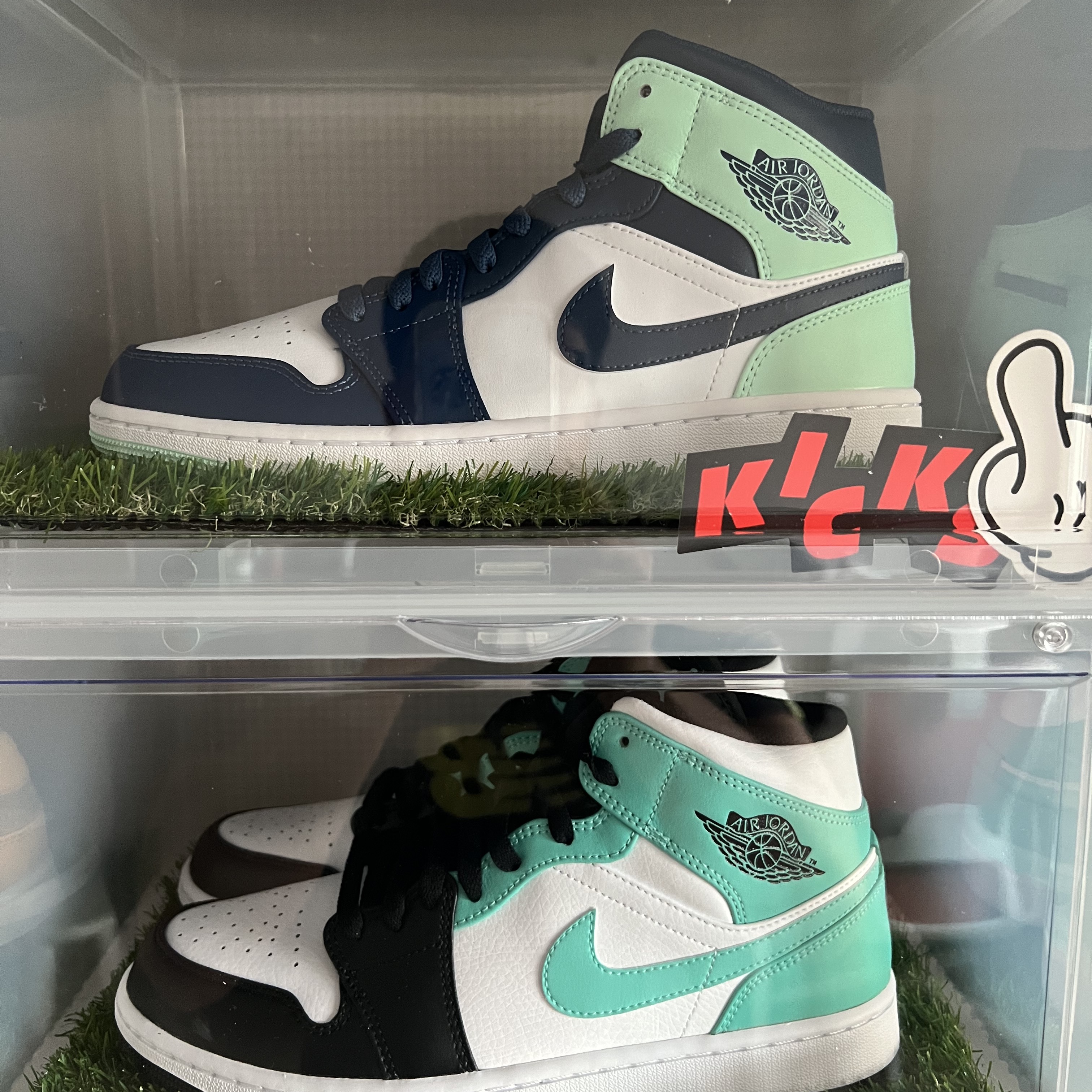 Jordan 1 Mid Blue Mint, Jordan 1 Mid Tropical Twist 착용 스타일