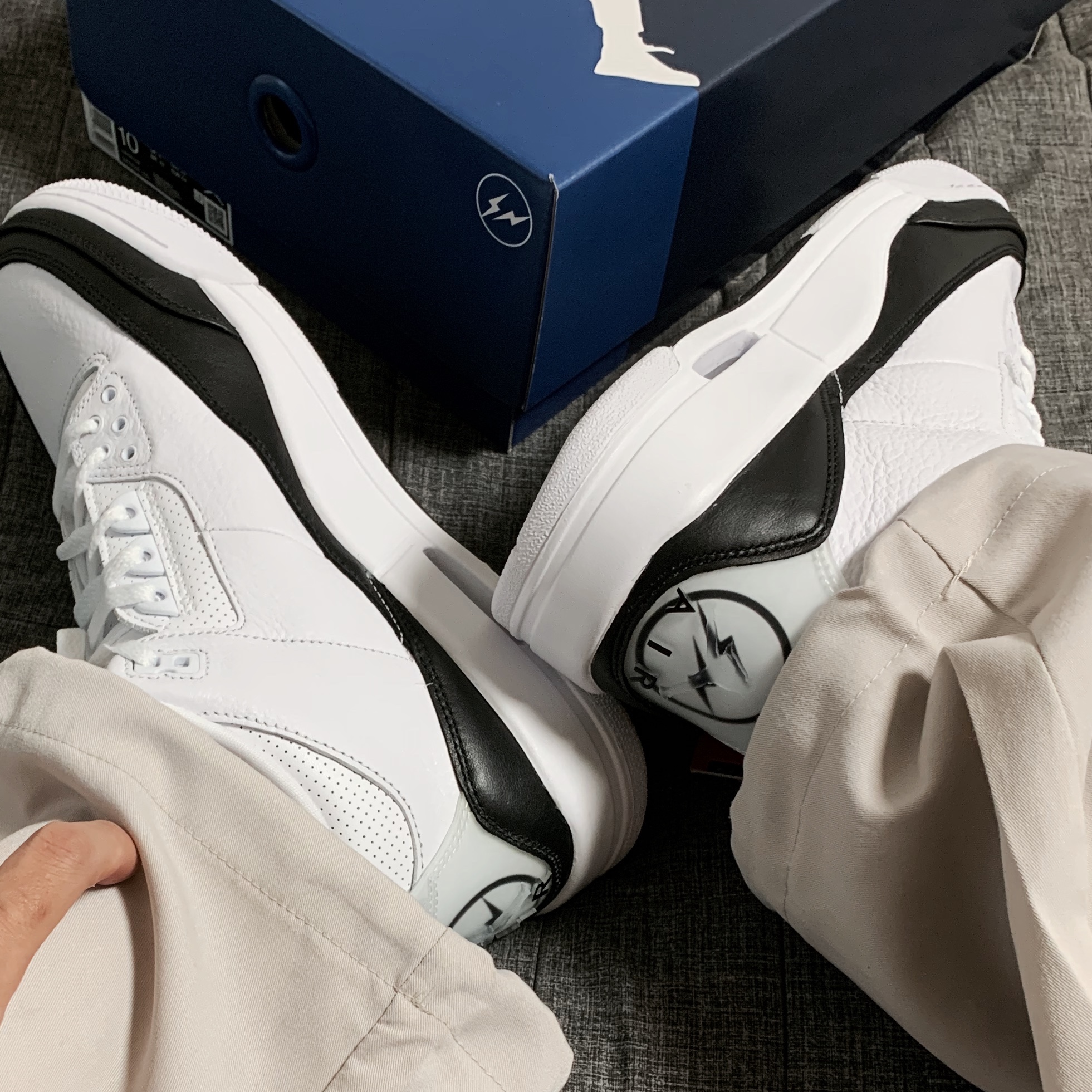Jordan 3 x Fragment Retro SP White Black 착용 스타일