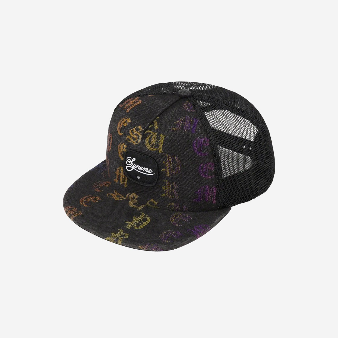 Supreme Gradient Jacquard Denim Mesh Back 5-Panel Black - 22SS 상세 이미지 1