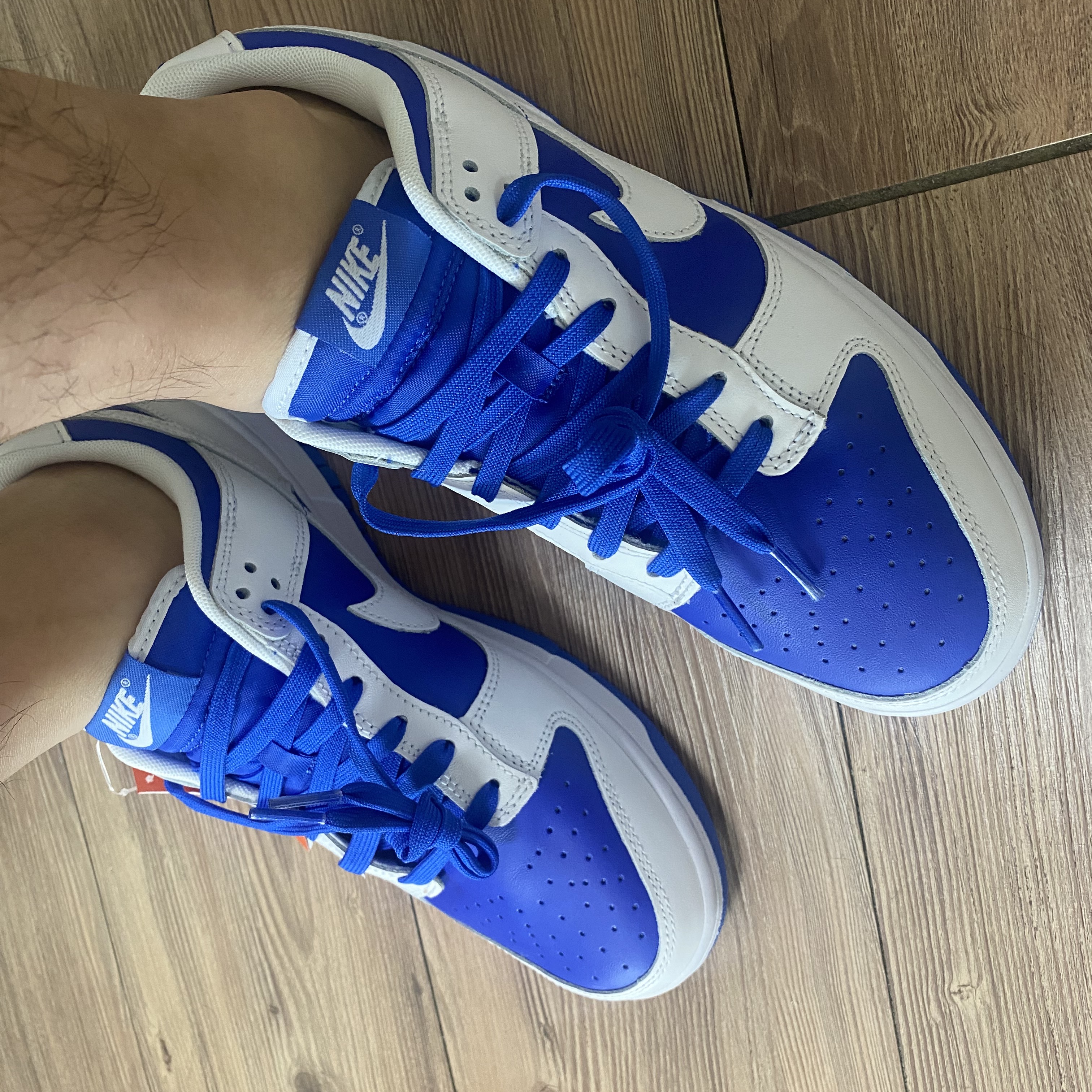 Nike Dunk Low Retro Racer Blue and White 착용 스타일 - 2