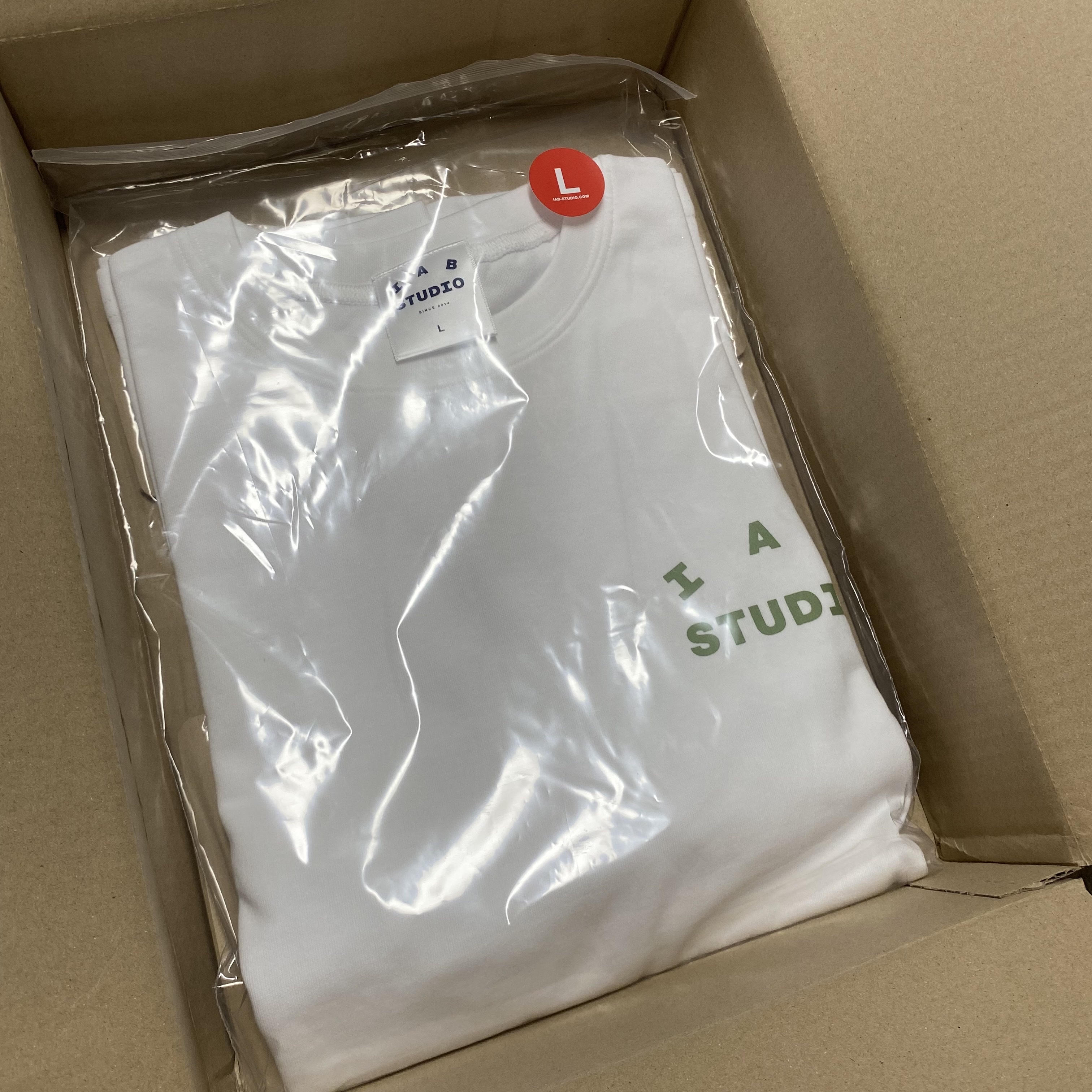 IAB Studio T-Shirt White Light Green 착용 스타일