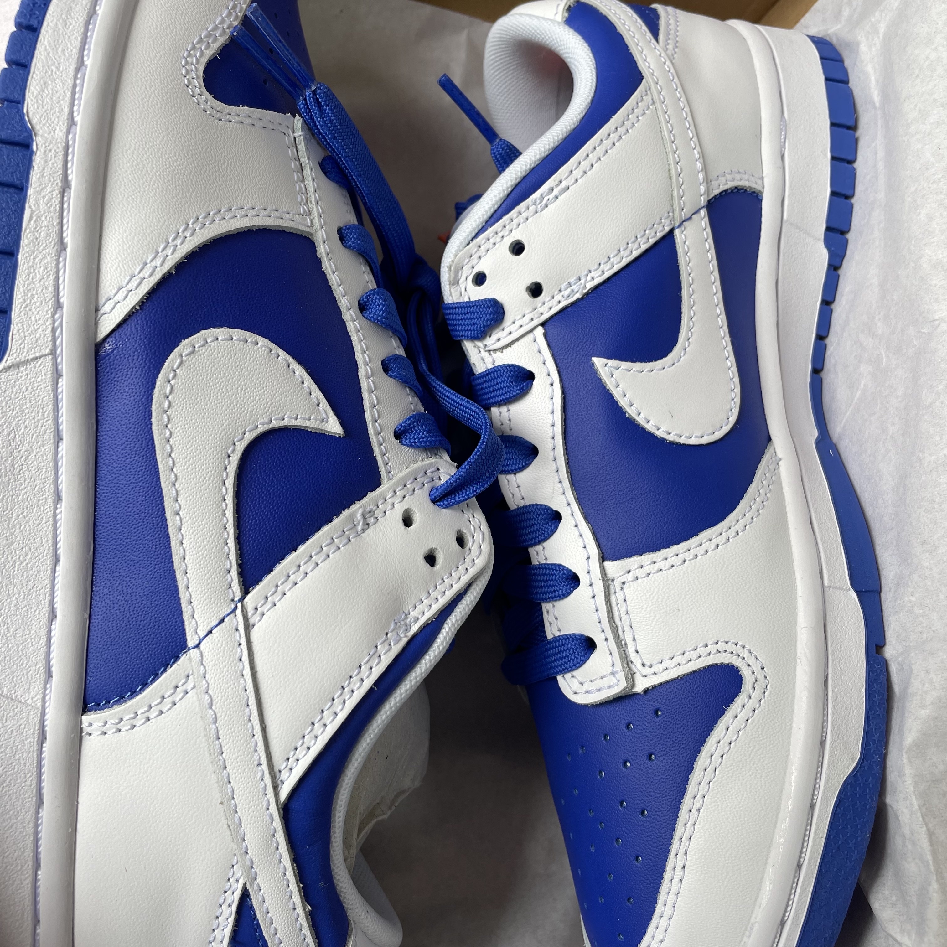Nike Dunk Low Retro Racer Blue and White 착용 스타일 - 1