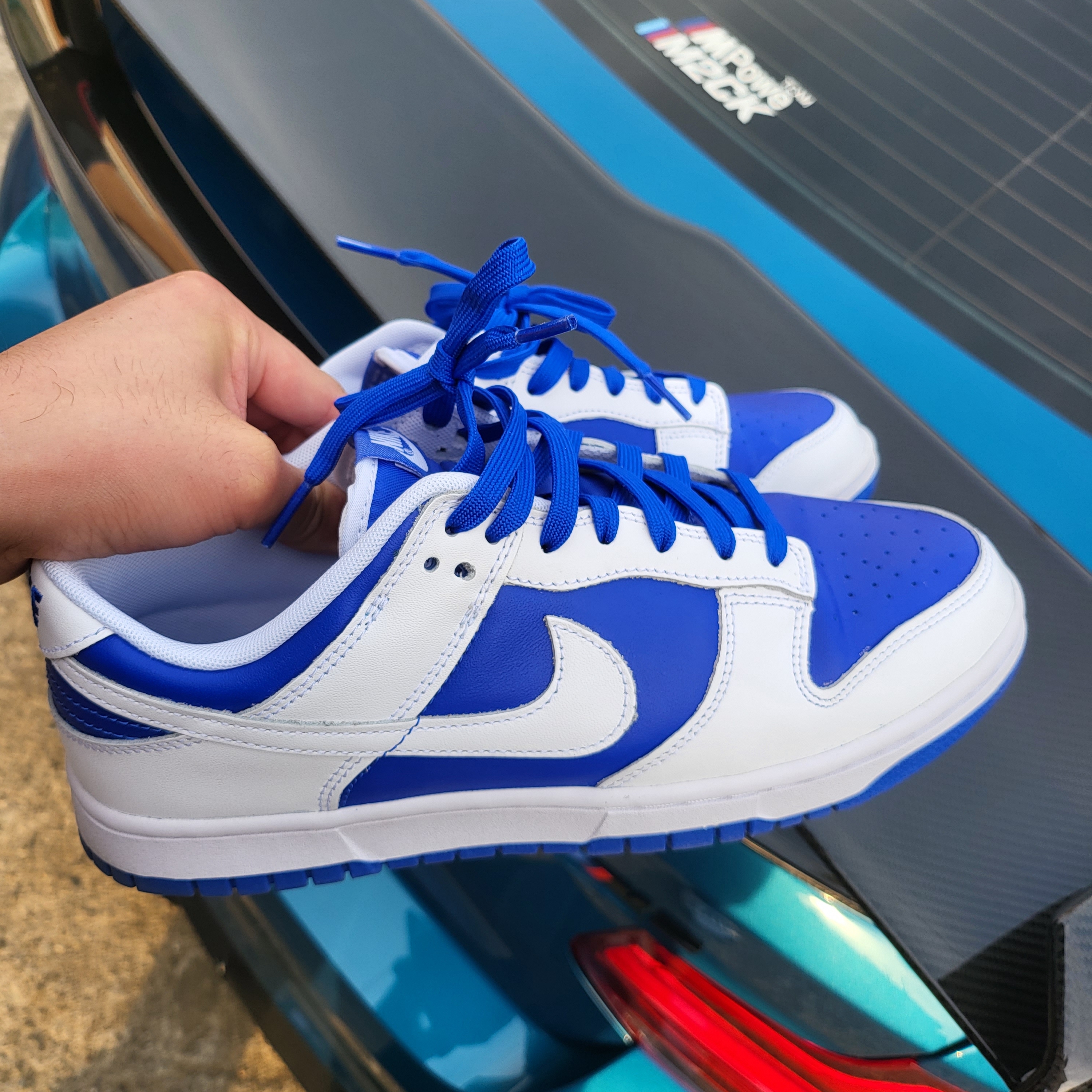 Nike Dunk Low Retro Racer Blue and White 착용 스타일