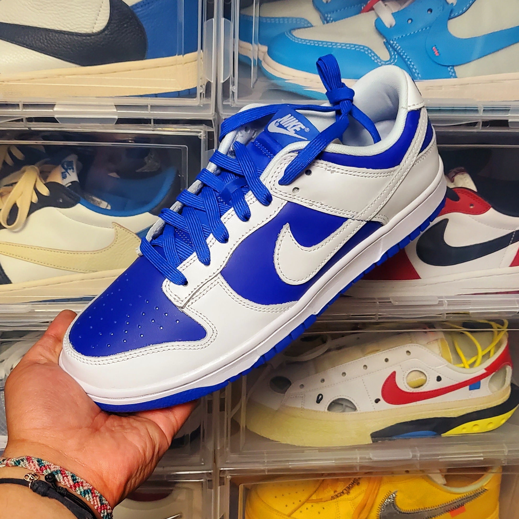 Nike Dunk Low Retro Racer Blue and White 착용 스타일 - 1