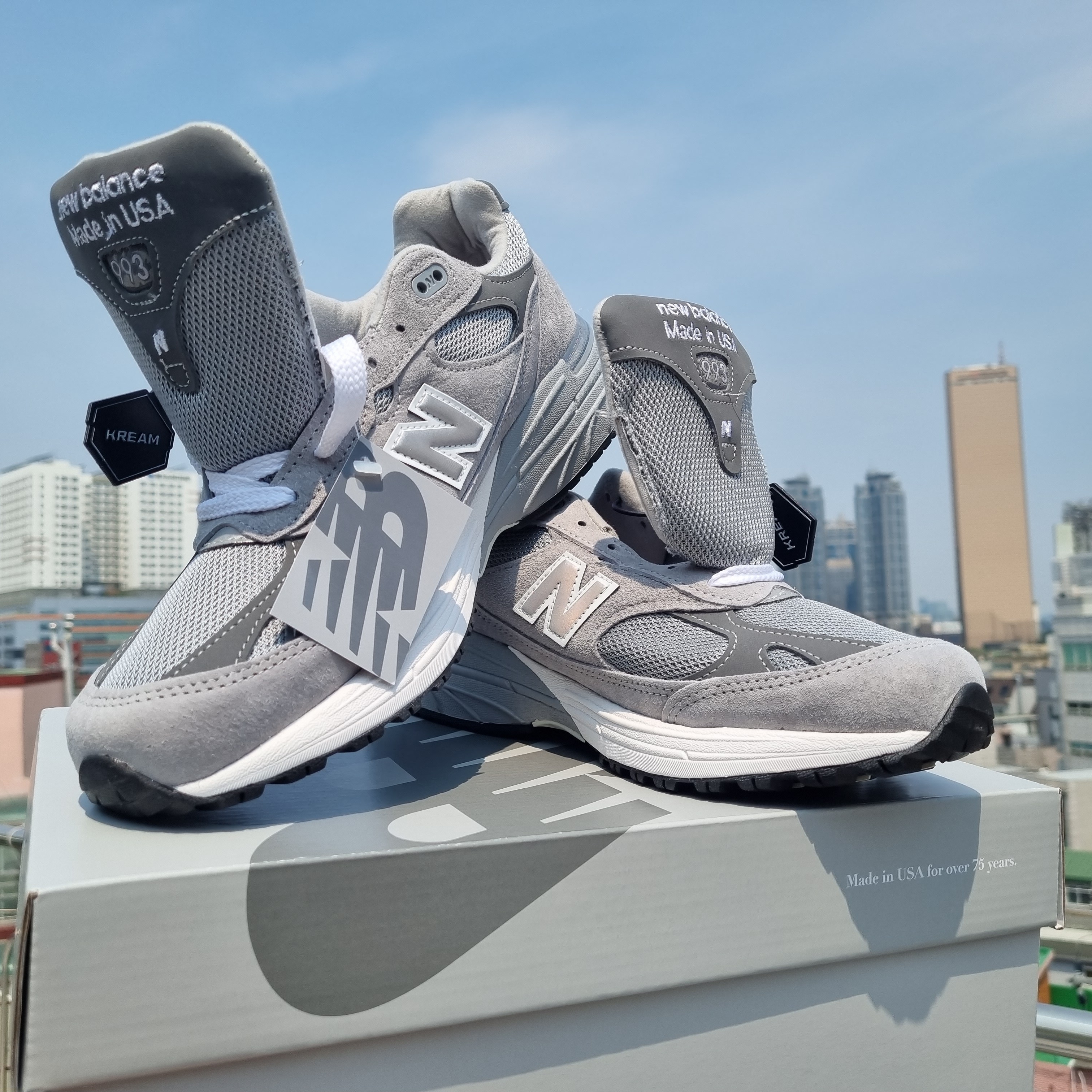 New Balance 993 Made in USA Grey - D Standard 착용 스타일