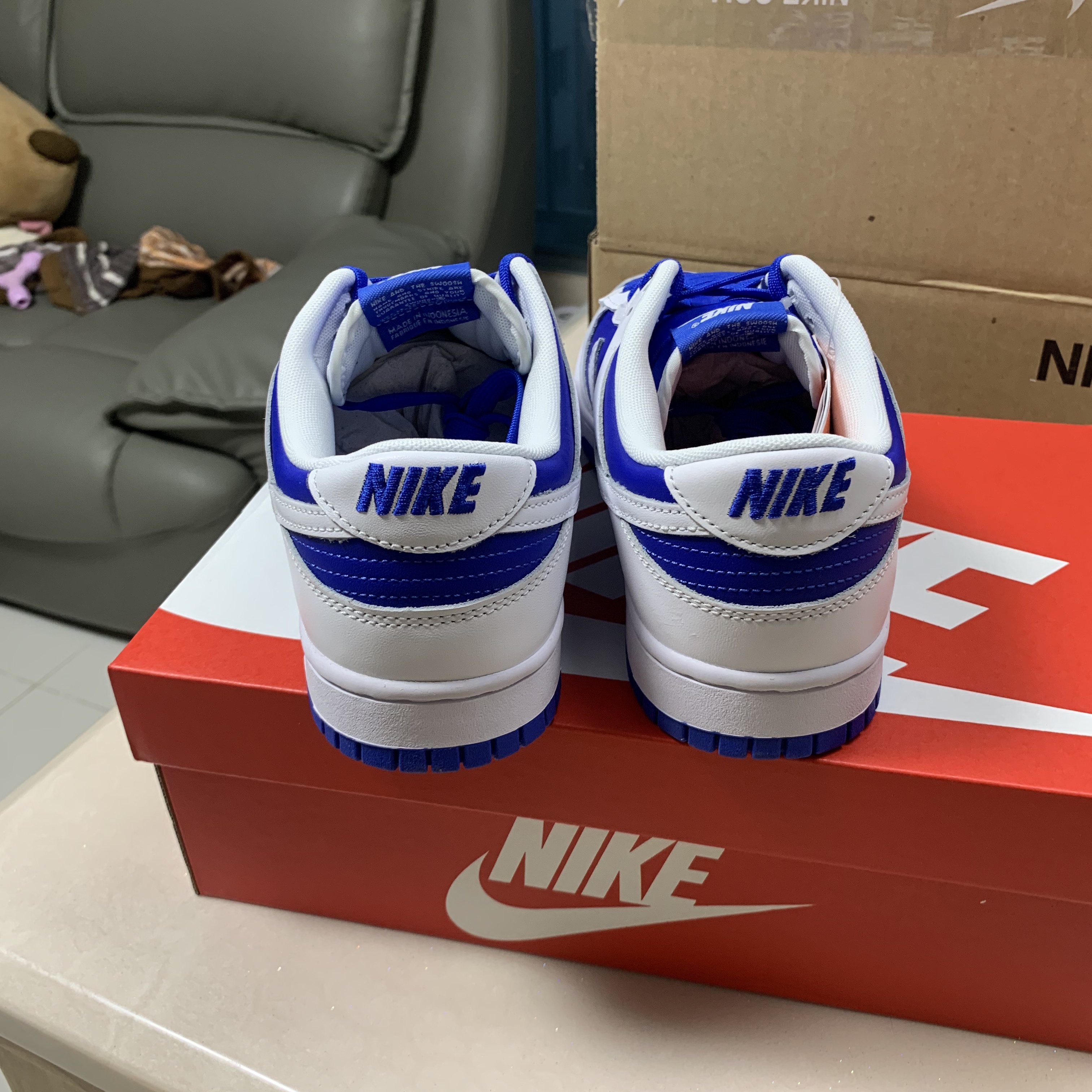 Nike Dunk Low Retro Racer Blue and White 착용 스타일 - 4