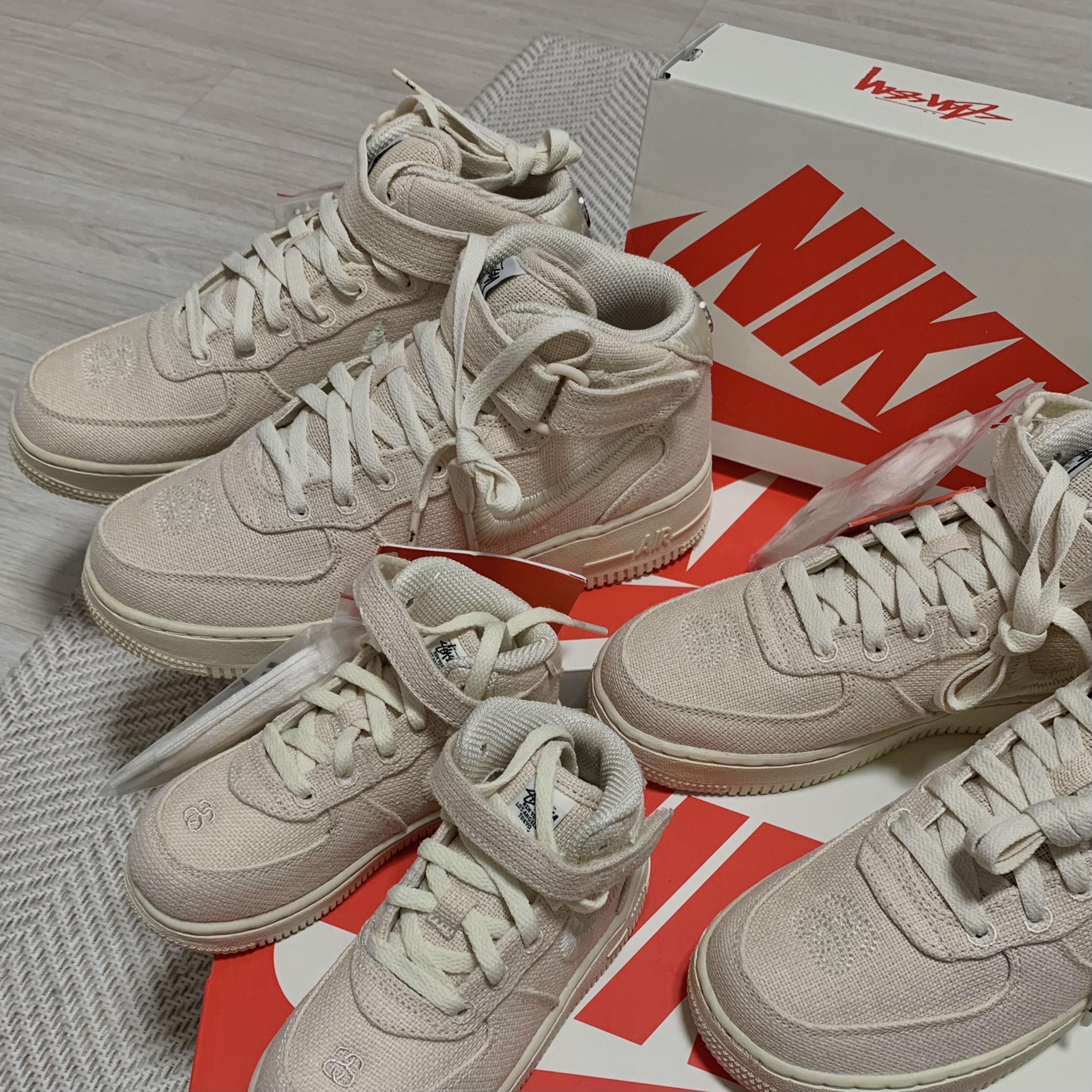 Nike x Stussy Air Force 1 '07 Mid SP Fossil, (TD) Nike x Stussy Air Force 1 '07 Mid SP Fossil 착용 스타일
