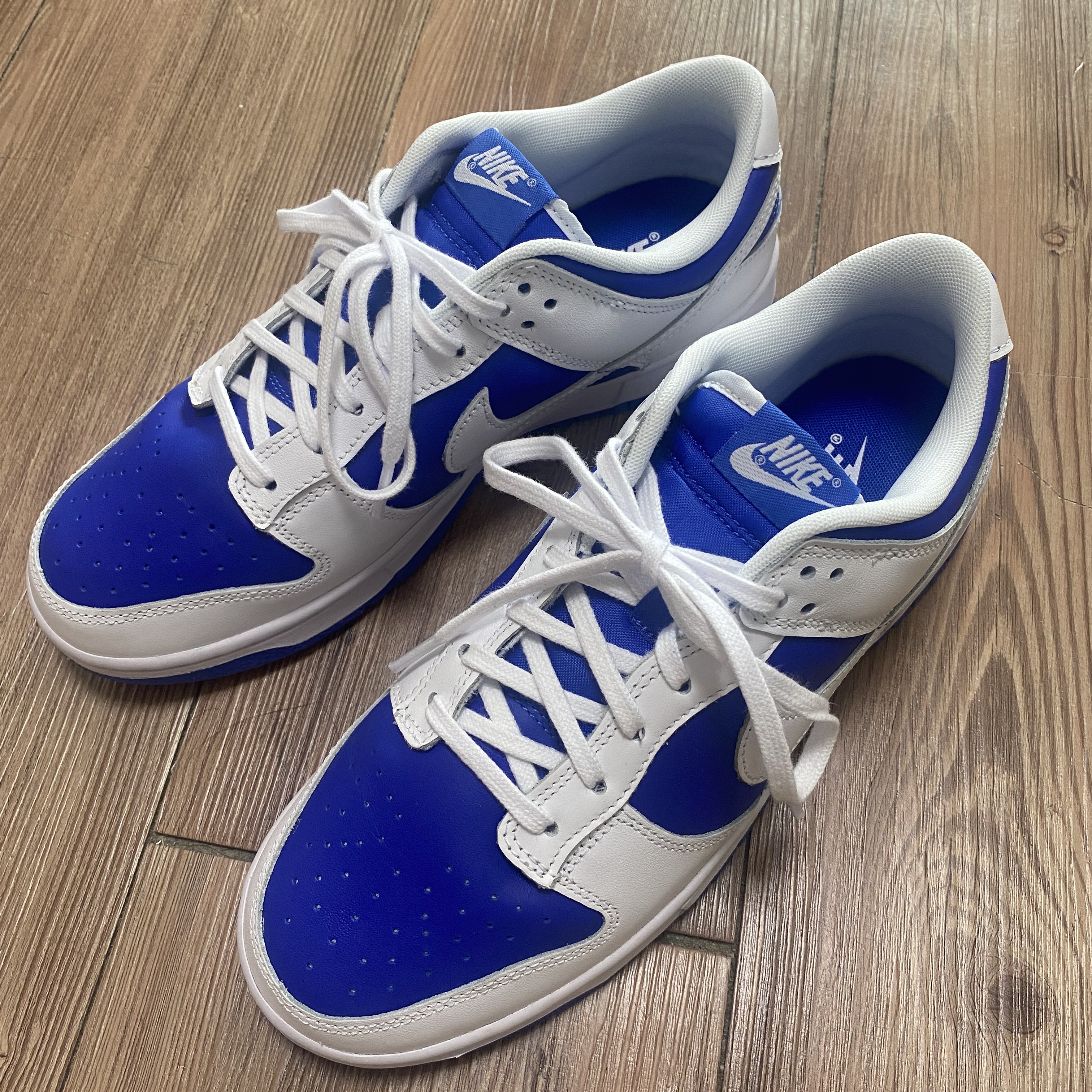 Nike Dunk Low Retro Racer Blue and White 착용 스타일 - 4