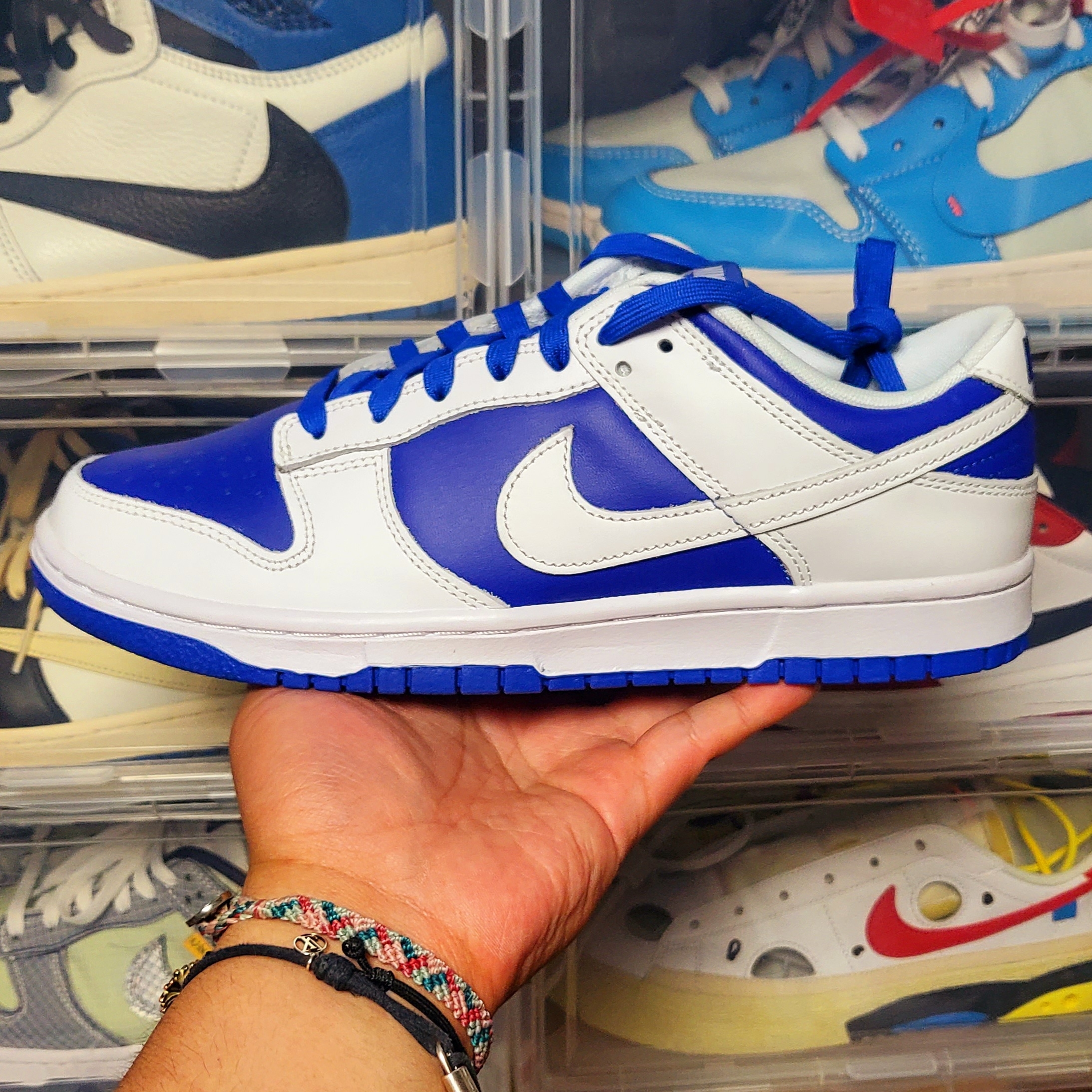 Nike Dunk Low Retro Racer Blue and White 착용 스타일 - 2