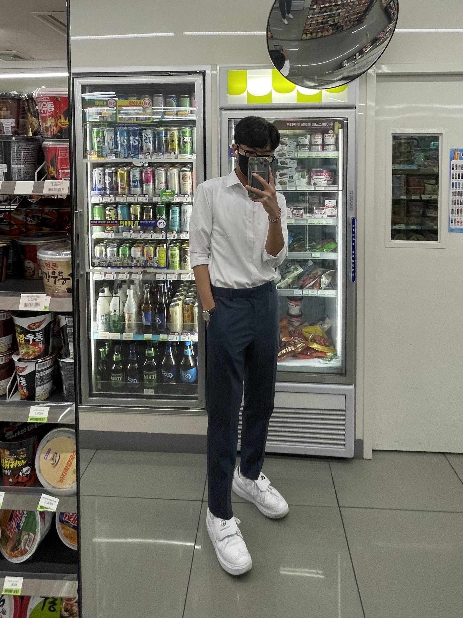 Nike x Peaceminusone Kwondo1 White 착용 스타일