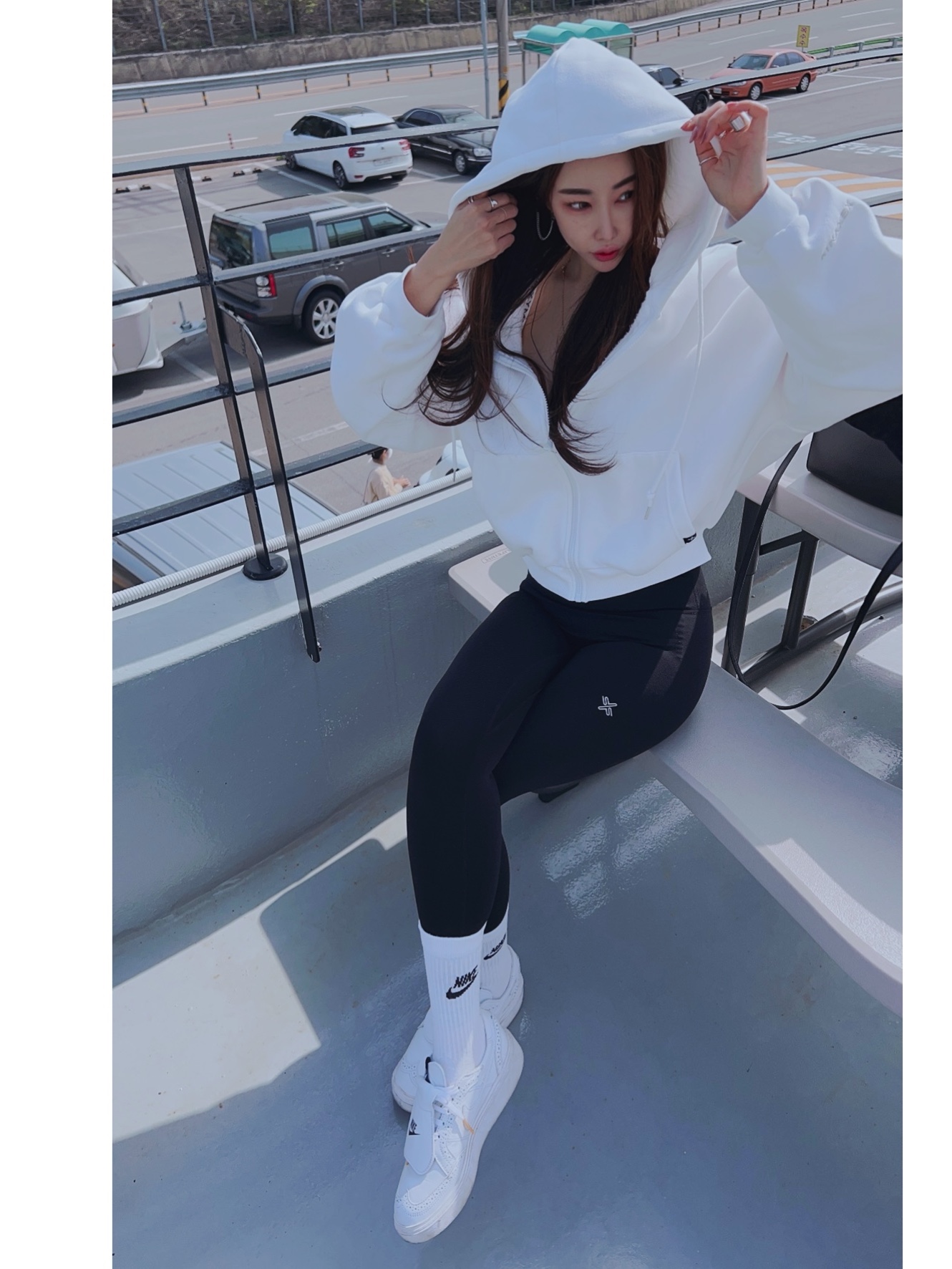 Nike x Peaceminusone Kwondo1 White 착용 스타일 - 2
