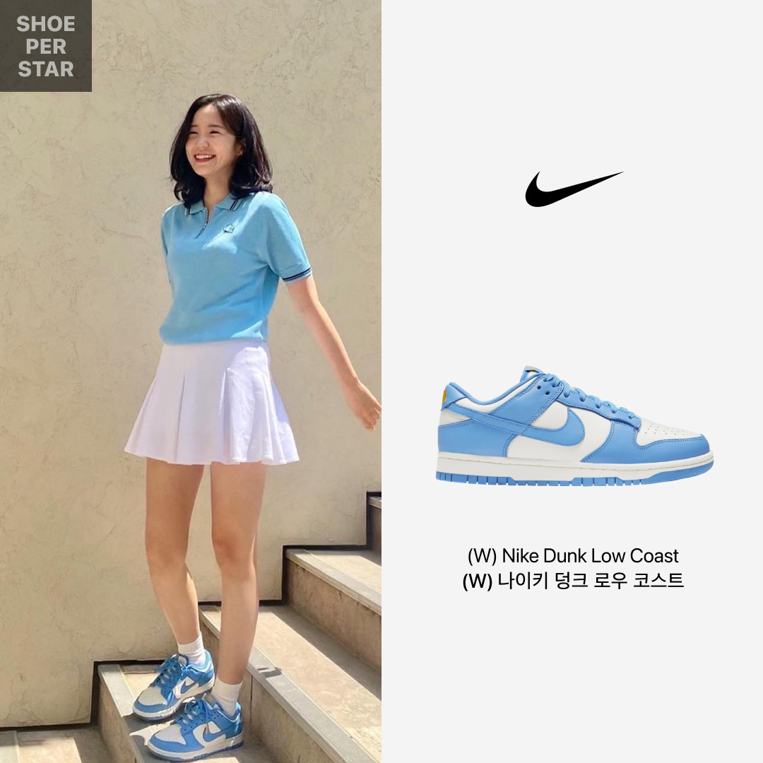 (W) Nike Dunk Low Coast, Nike Dunk Low Retro Black 착용 스타일 - 2