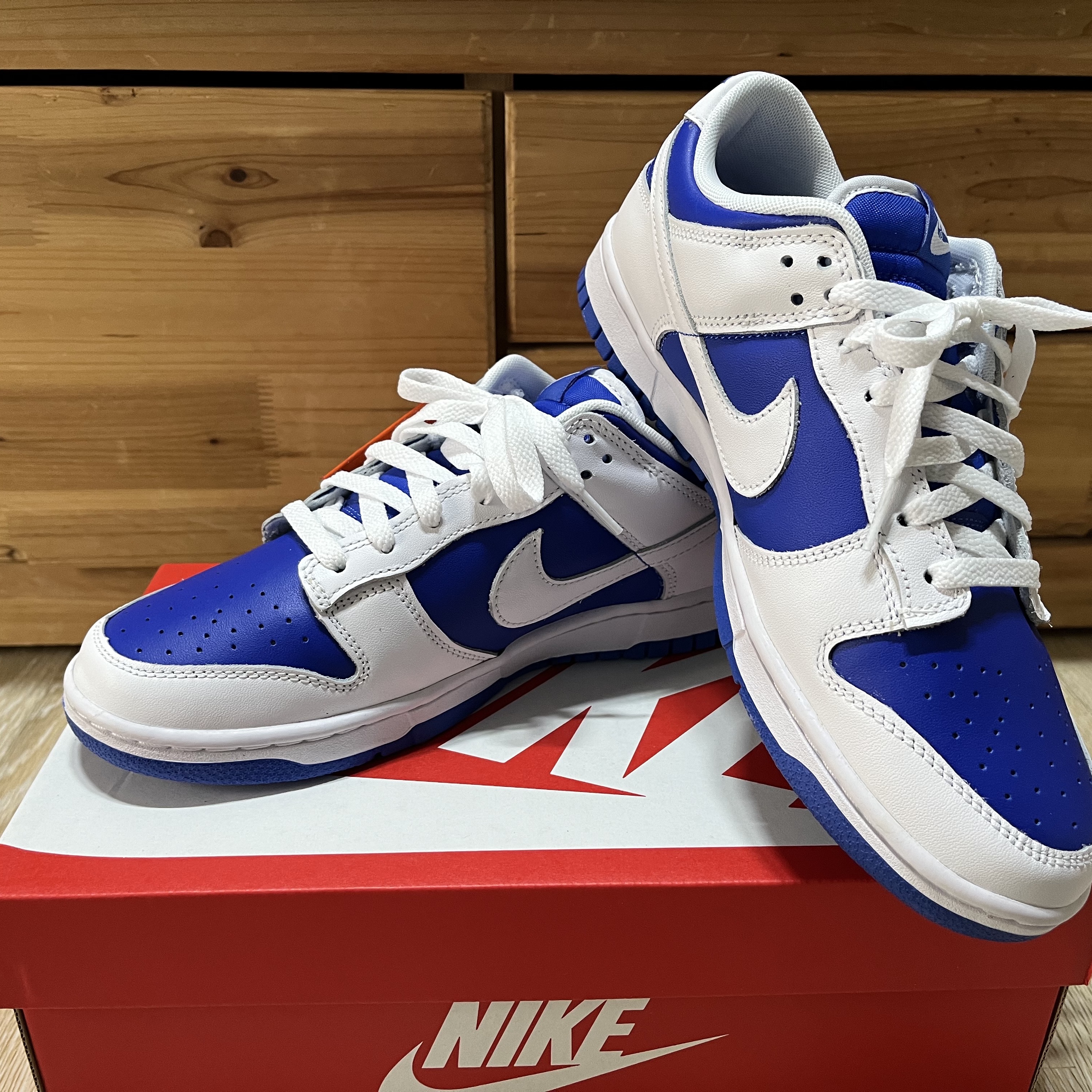 Nike Dunk Low Retro Racer Blue and White 착용 스타일