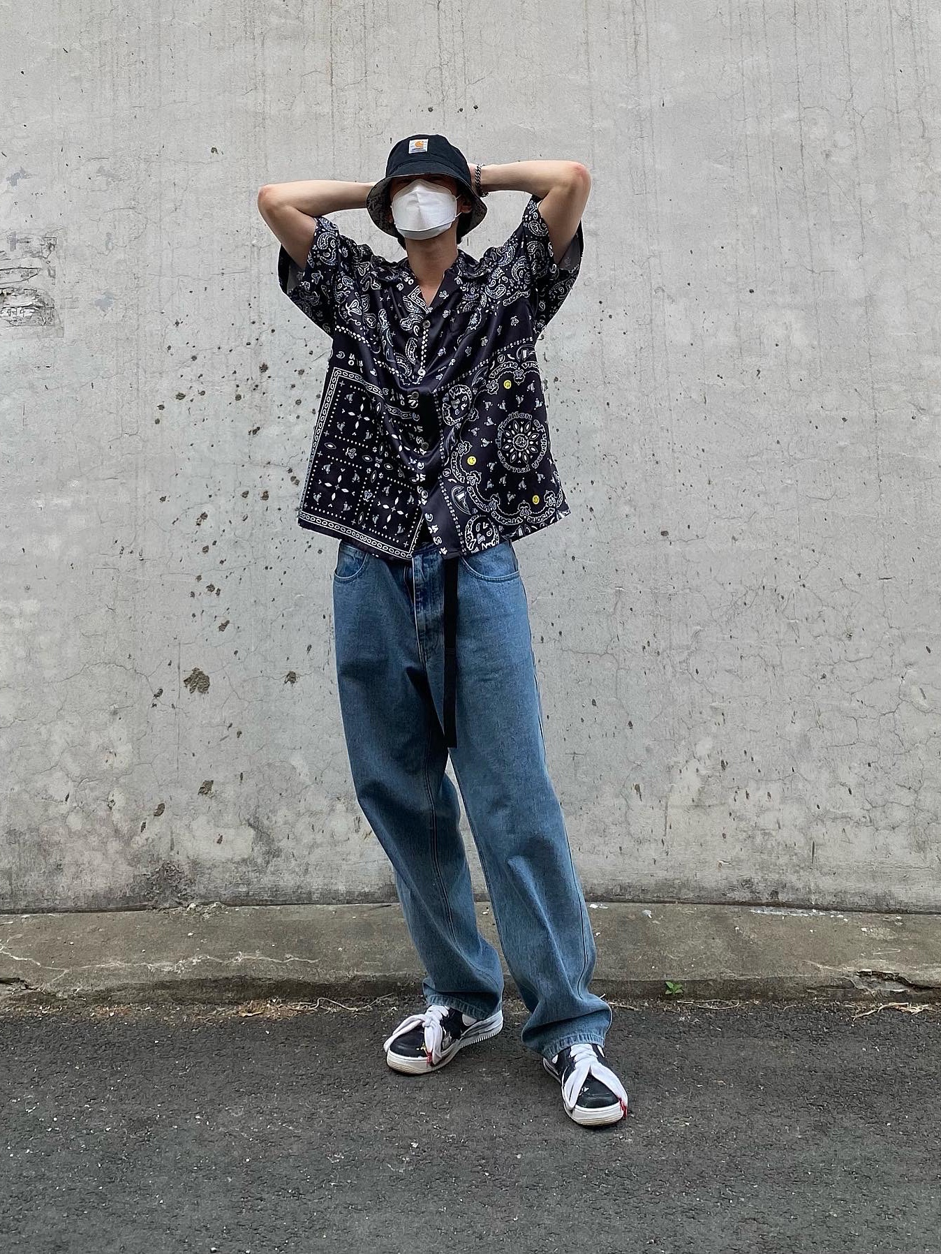 Nike x Peaceminusone Air Force 1 Low Para-Noise 착용 스타일 - 1