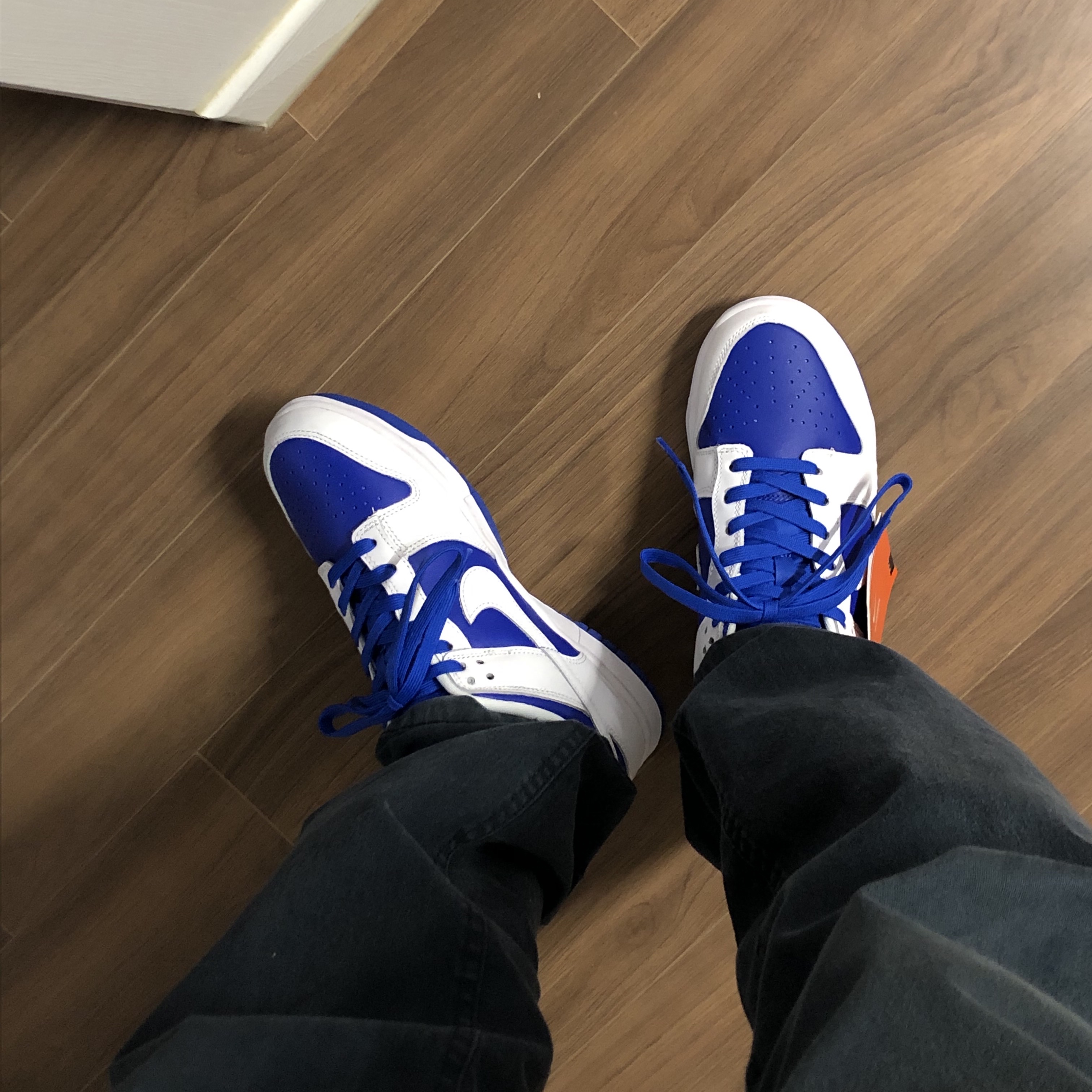 Nike Dunk Low Retro Racer Blue and White 착용 스타일