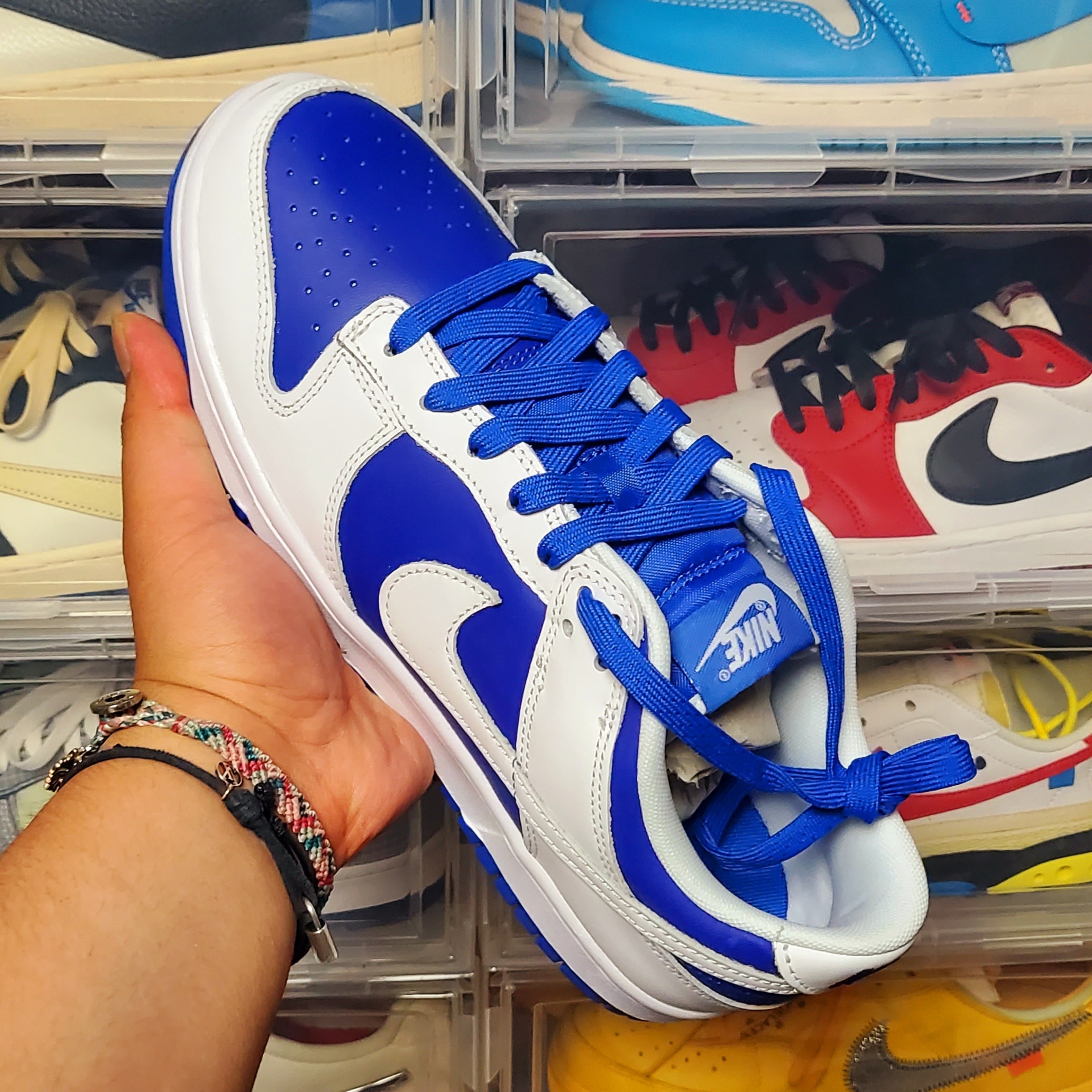 Nike Dunk Low Retro Racer Blue and White 착용 스타일 - 3