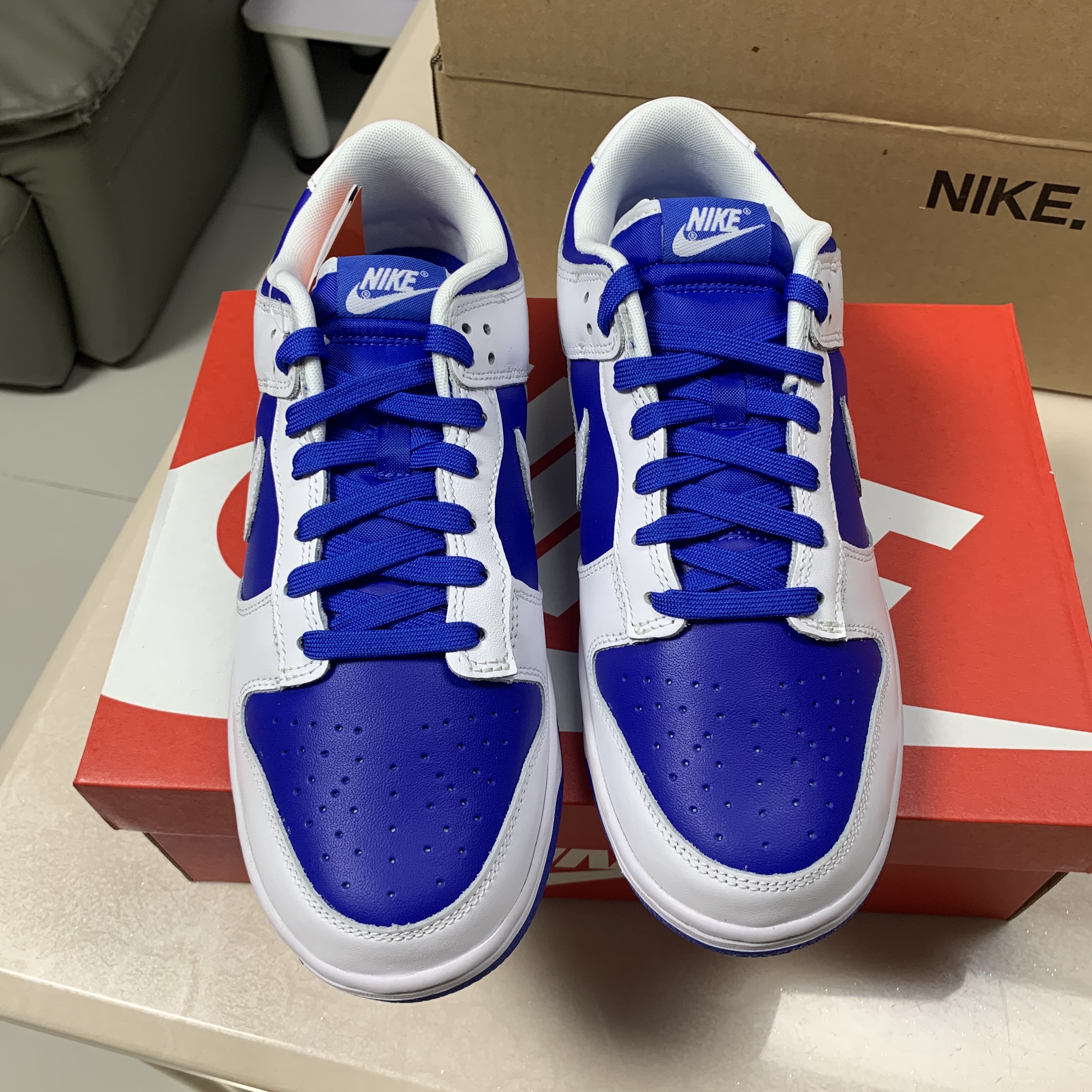 Nike Dunk Low Retro Racer Blue and White 착용 스타일 - 5