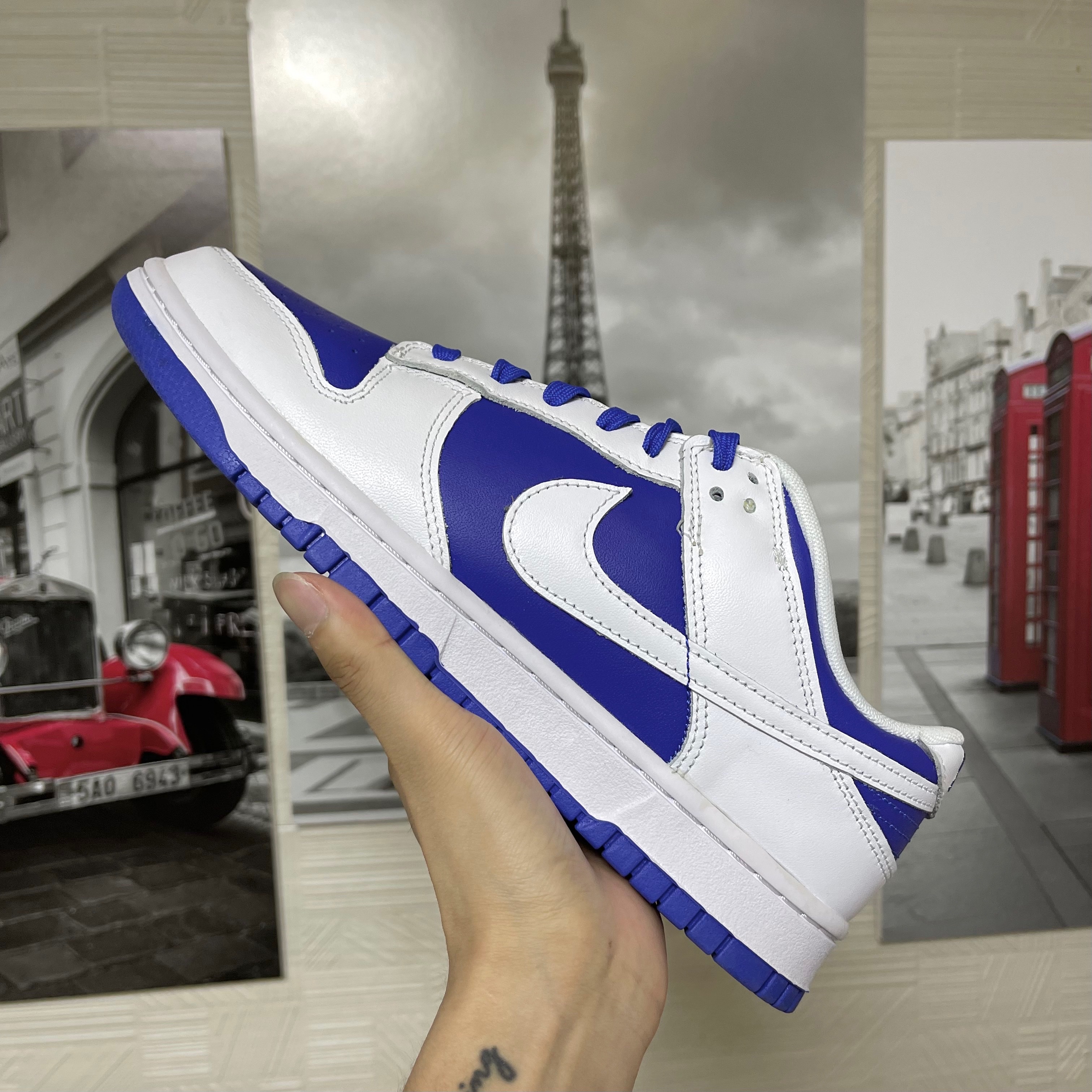 Nike Dunk Low Retro Racer Blue and White 착용 스타일