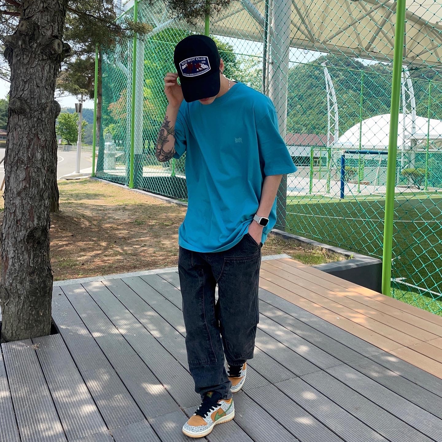 Nike SB Dunk Low Pro Safari 착용 스타일 - 1