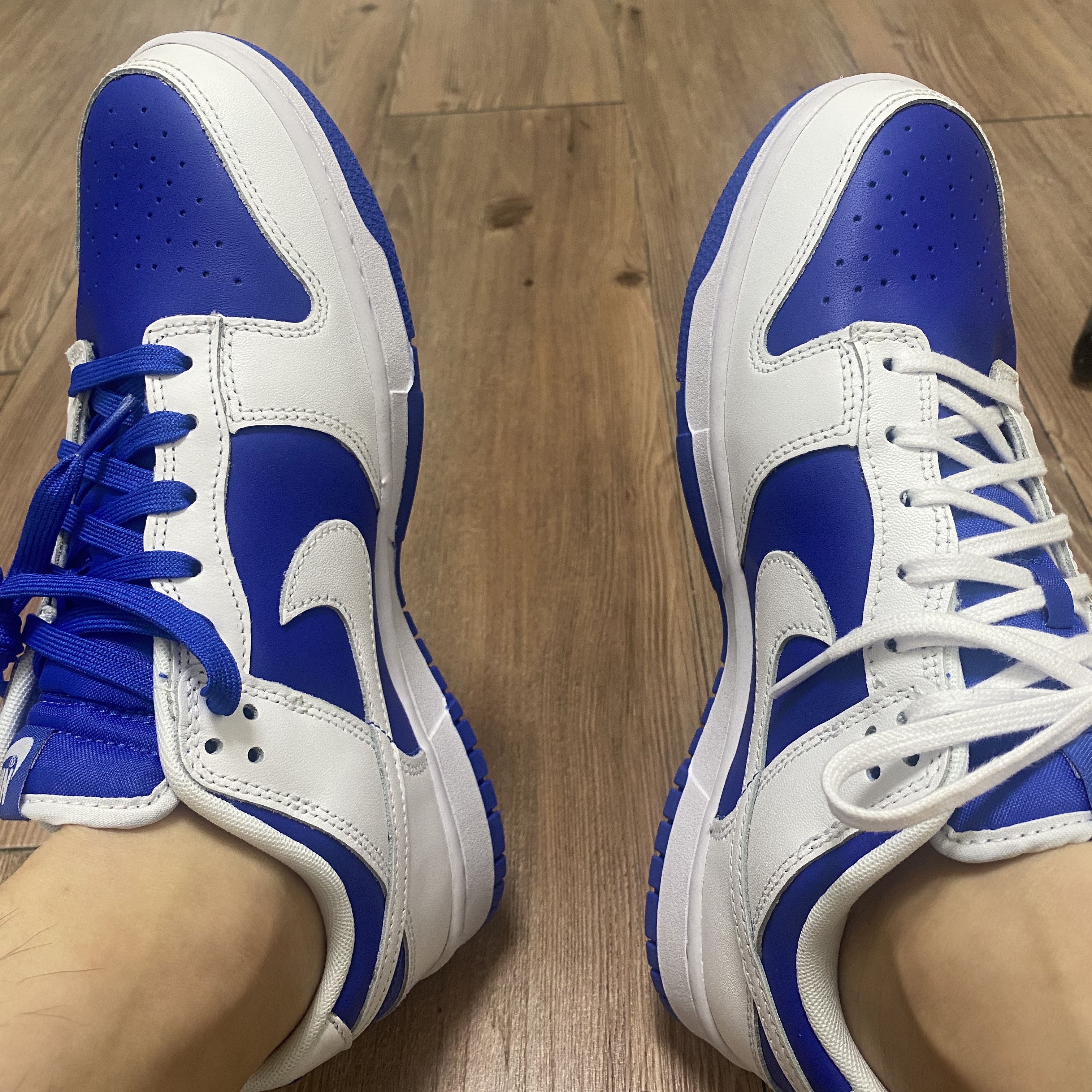 Nike Dunk Low Retro Racer Blue and White 착용 스타일 - 3