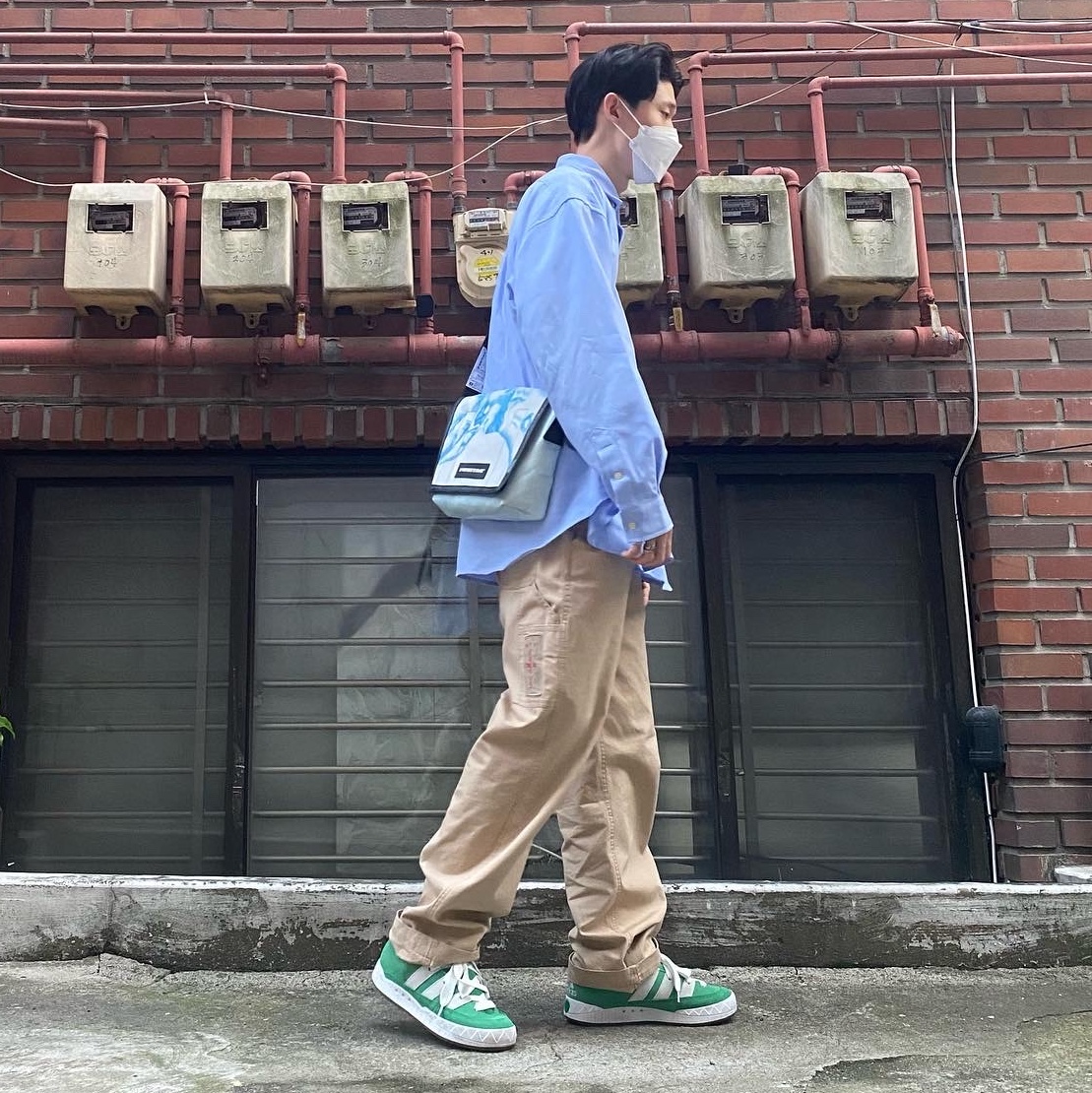 Adidas Adimatic Green, Jordan x Travis Scott Canvas Pants - Asia 착용 스타일 - 2