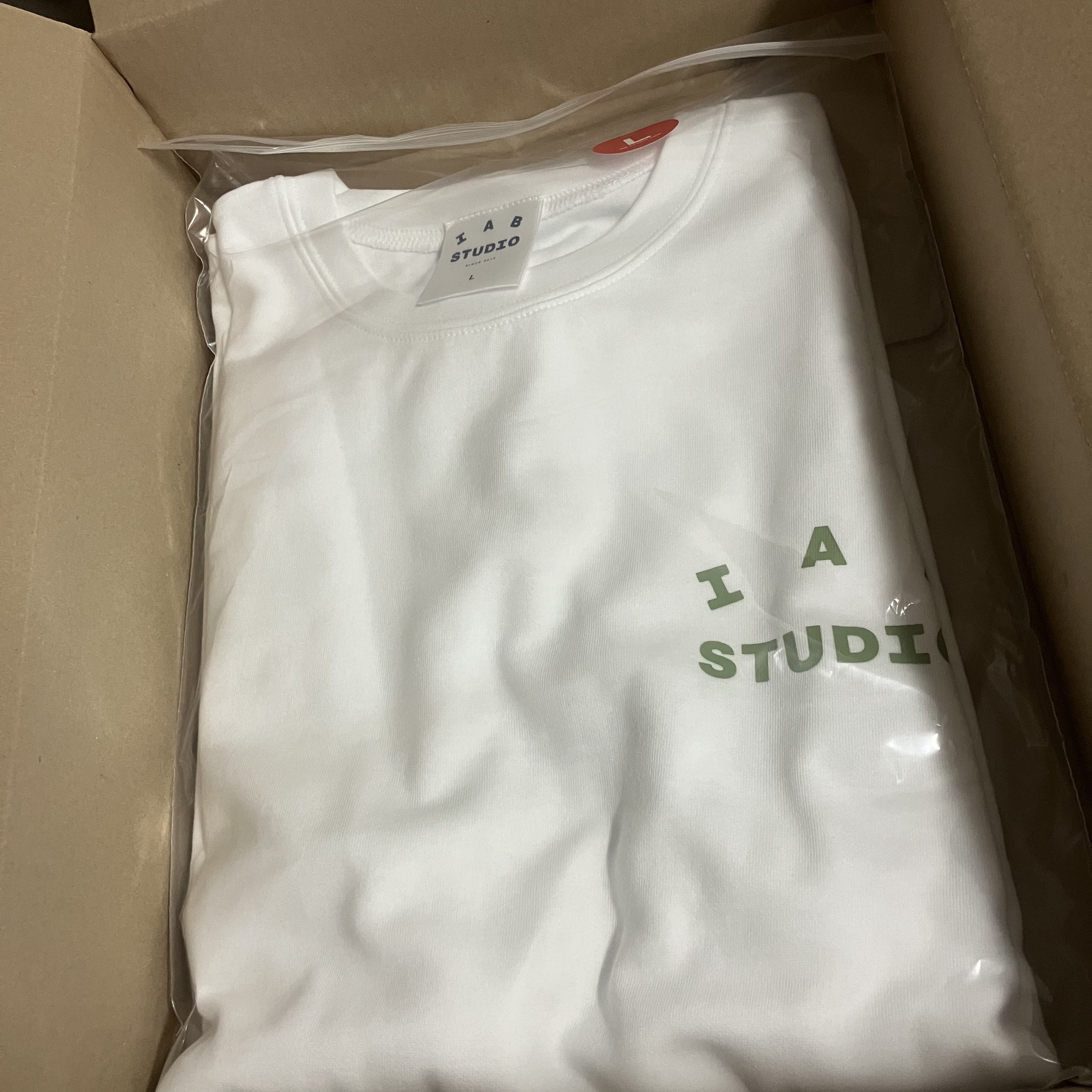 IAB Studio T-Shirt White Light Green 착용 스타일