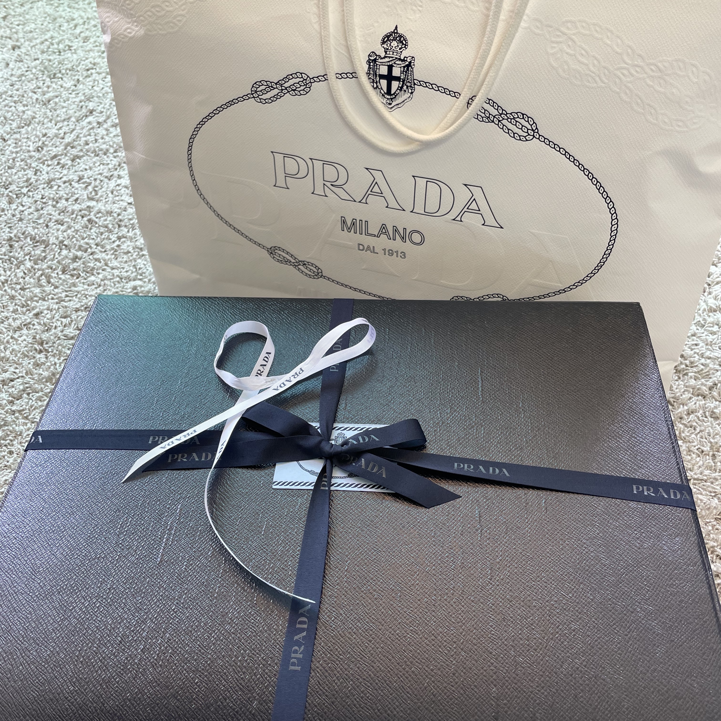 Prada Re-Nylon and Saffiano Leather Shoulder Bag Black 착용 스타일 - 1