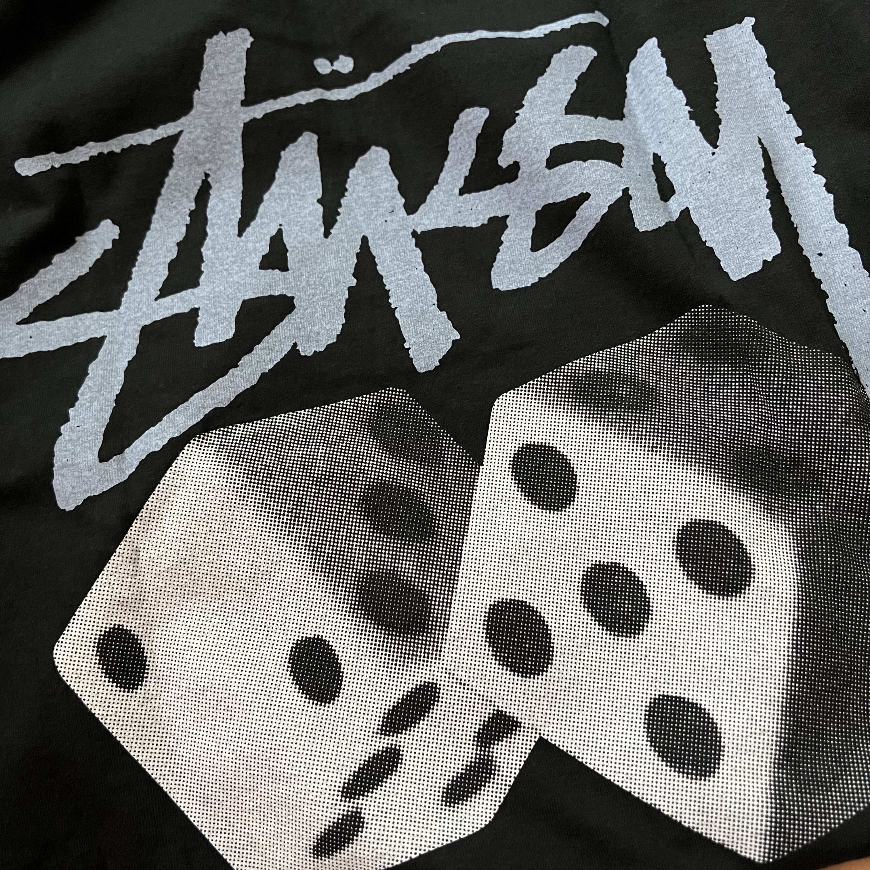 Stussy Roll The Dice Pigment Dyed T-Shirt Black 착용 스타일