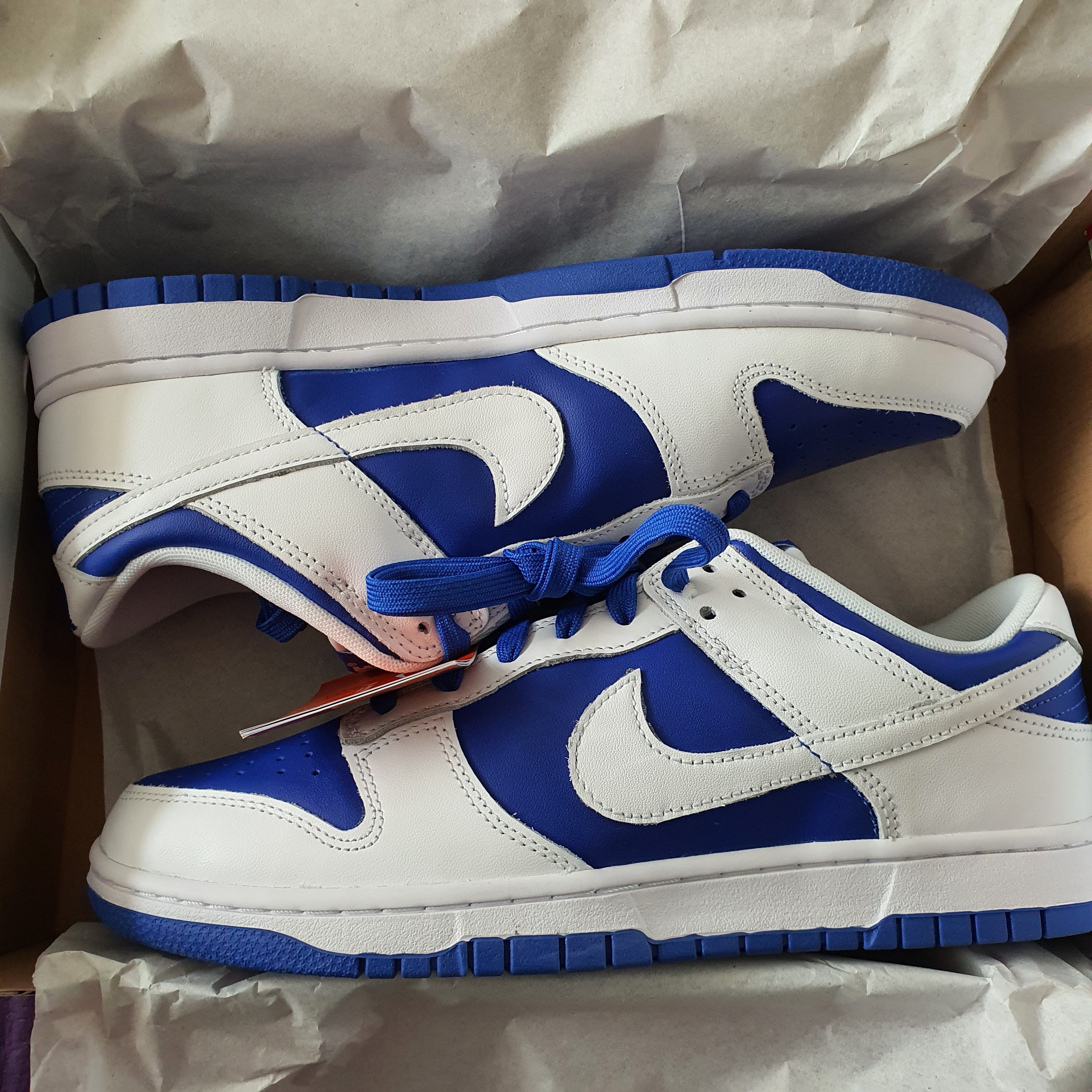 Nike Dunk Low Retro Racer Blue and White 착용 스타일 - 3