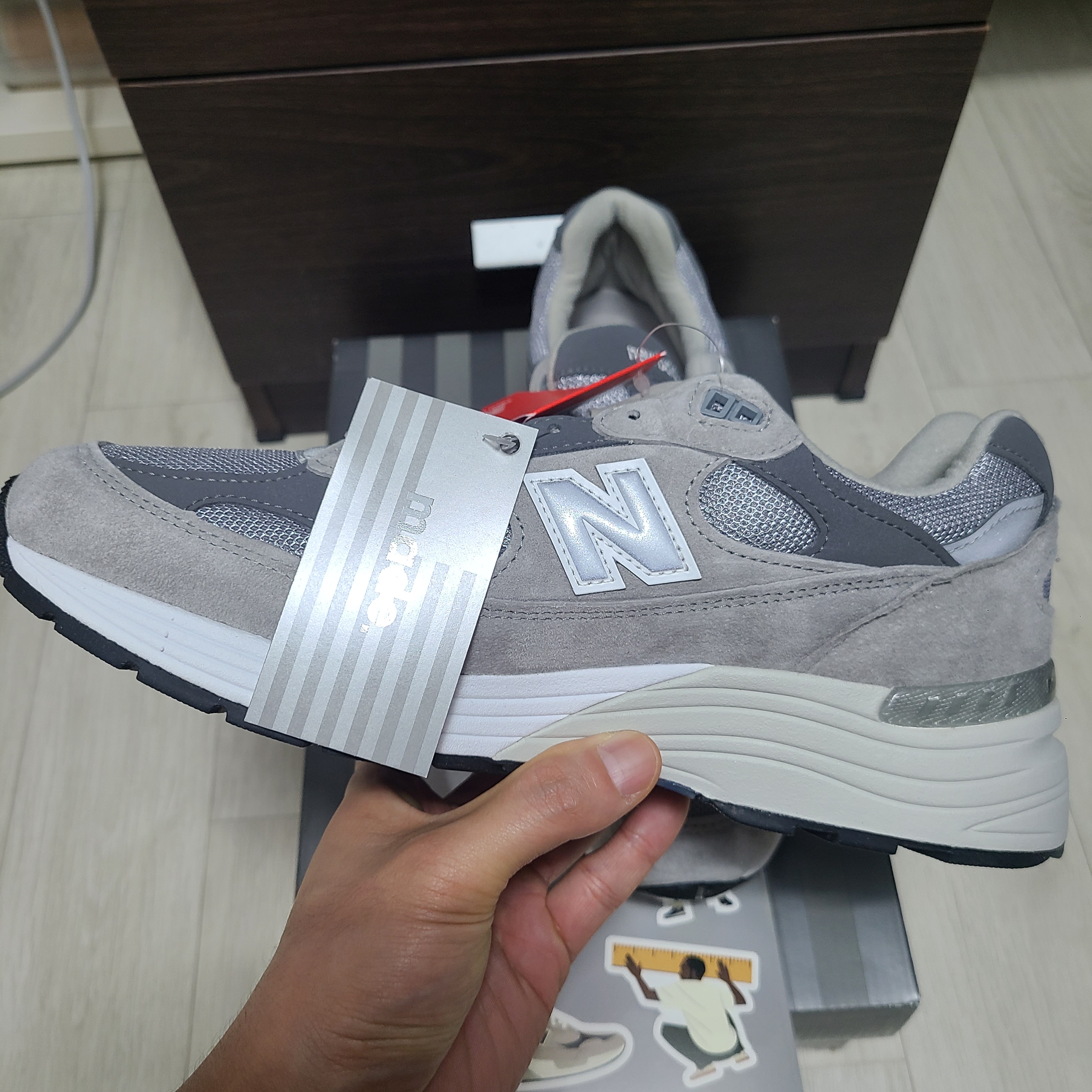 New Balance 992 Made in USA Grey - D Standard 착용 스타일 - 1