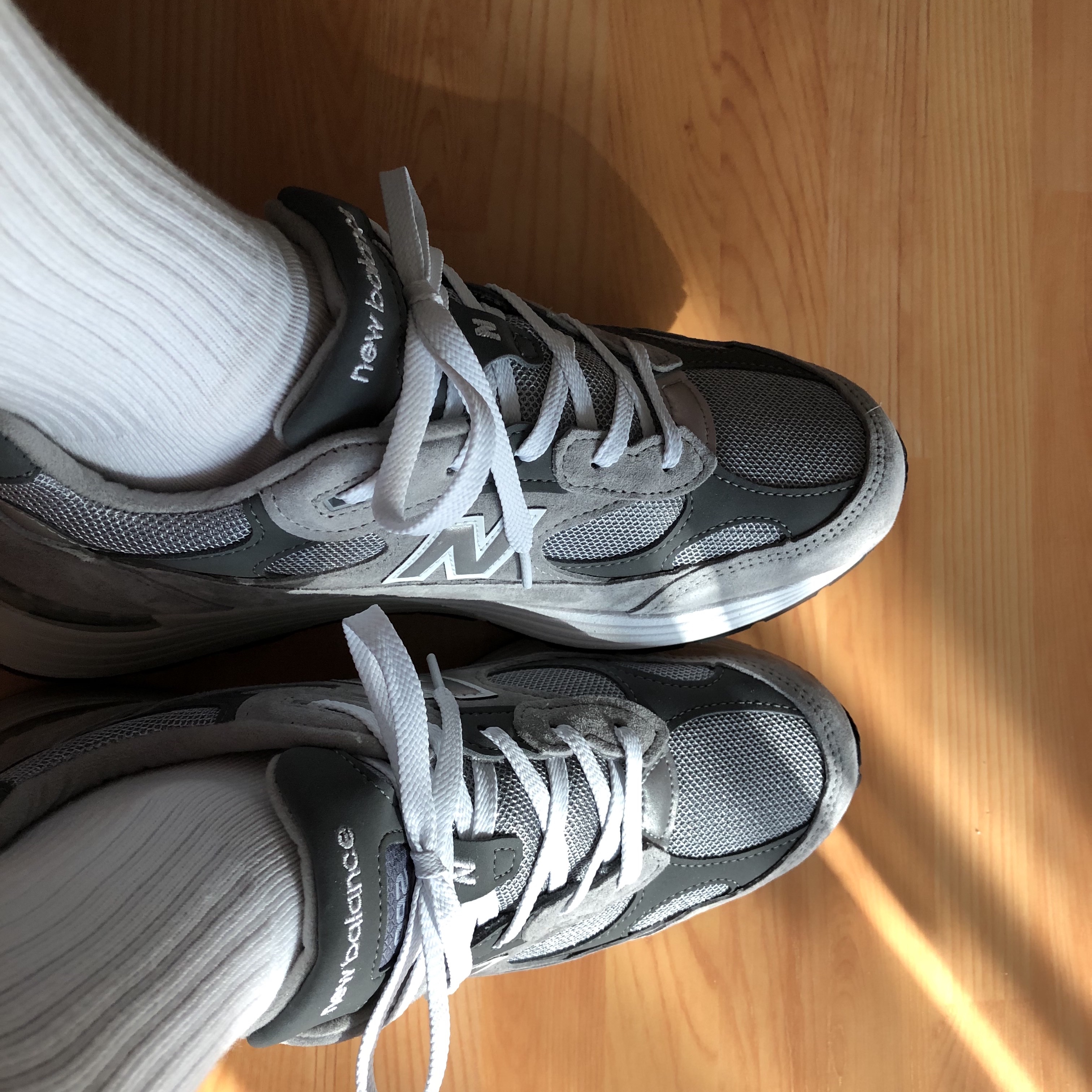 New Balance 992 Made in USA Grey - D Standard 착용 스타일 - 2