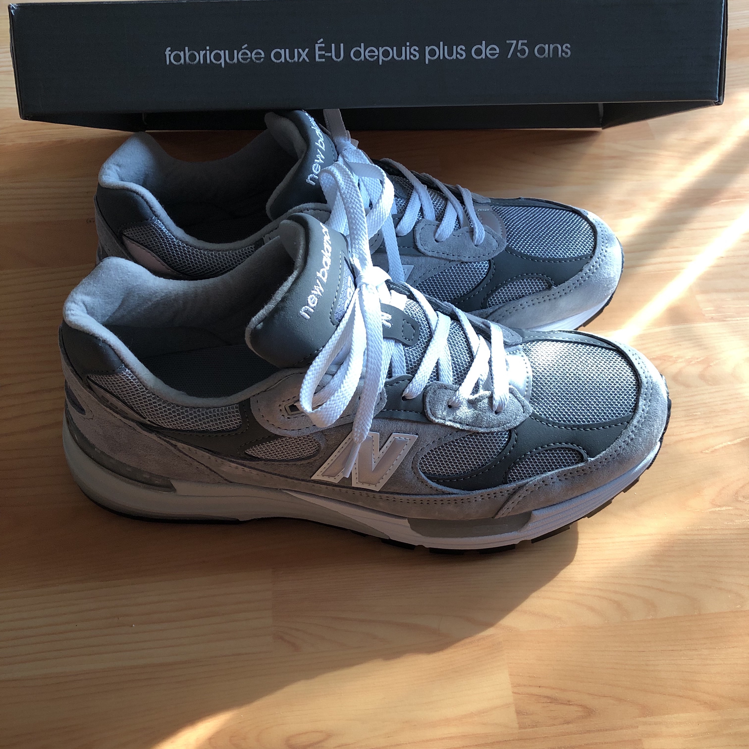 New Balance 992 Made in USA Grey - D Standard 착용 스타일 - 1