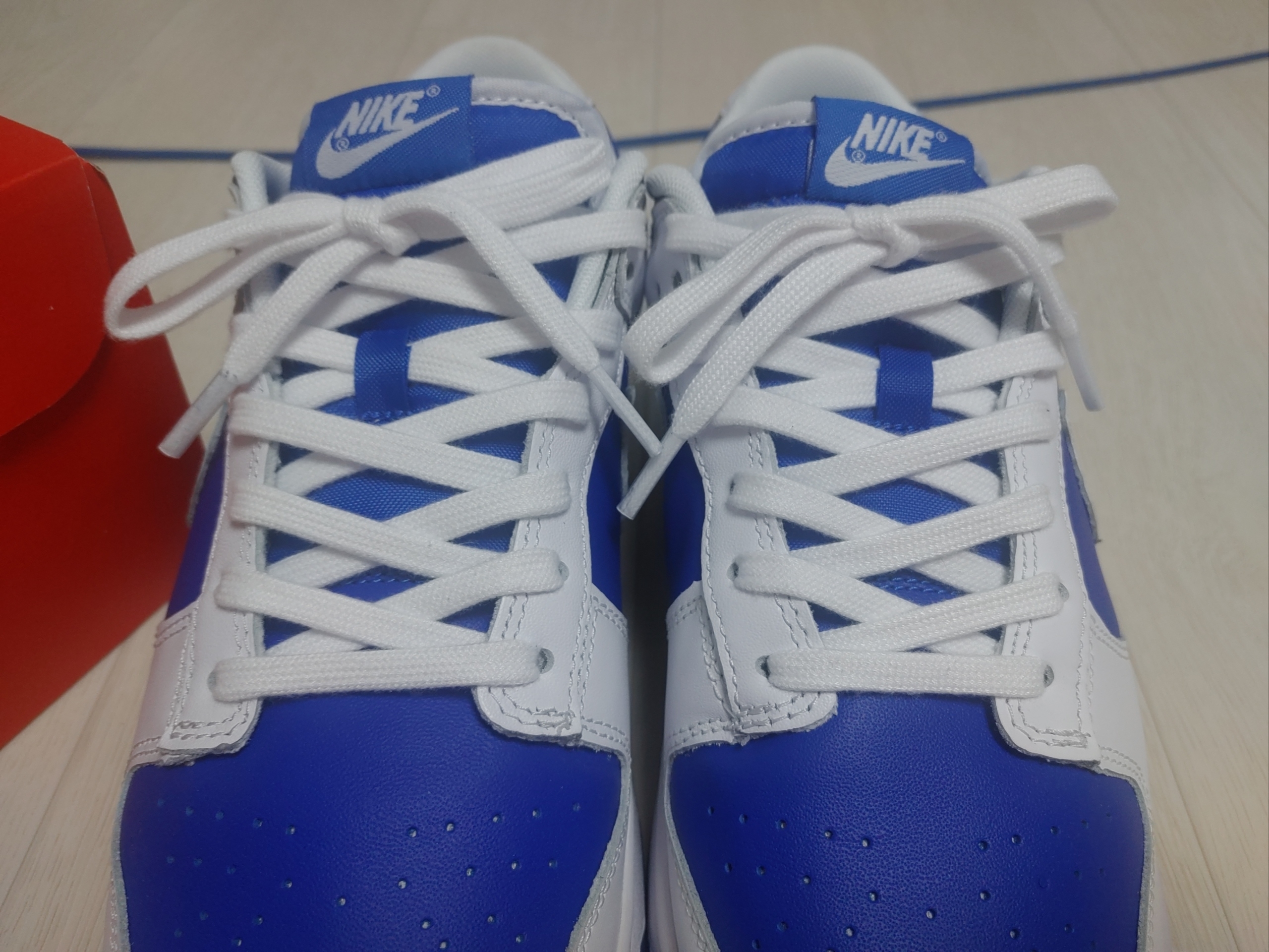 Nike Dunk Low Retro Racer Blue and White 착용 스타일 - 3