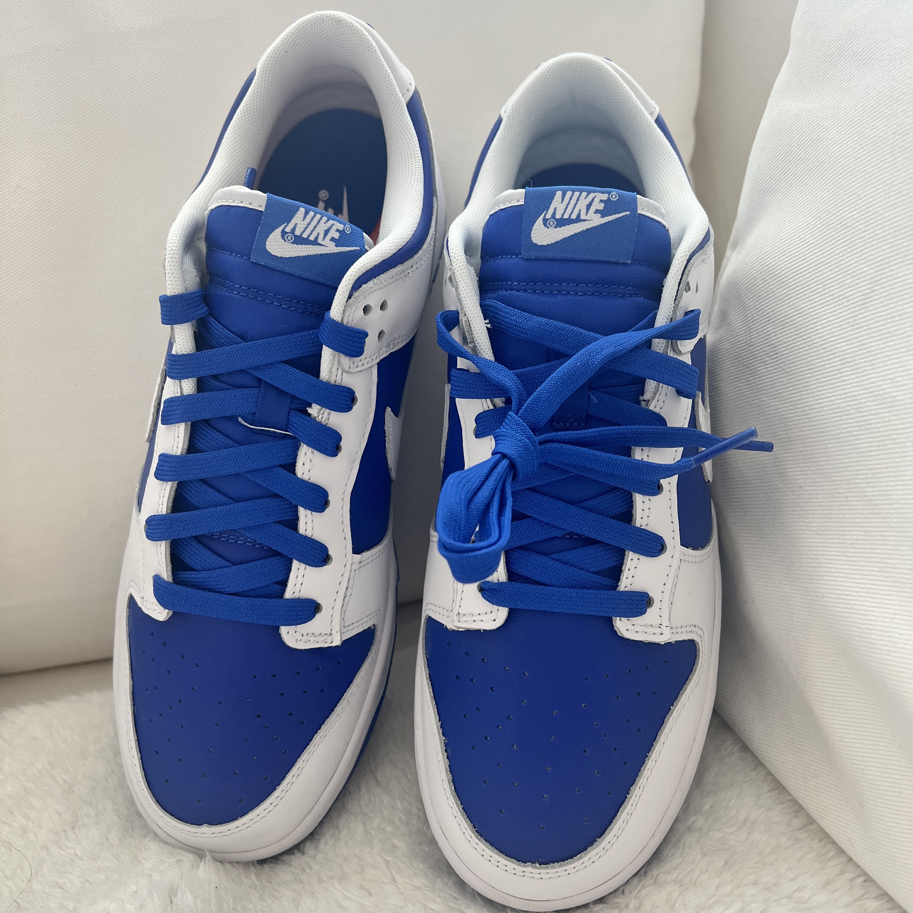 Nike Dunk Low Retro Racer Blue and White 착용 스타일 - 2