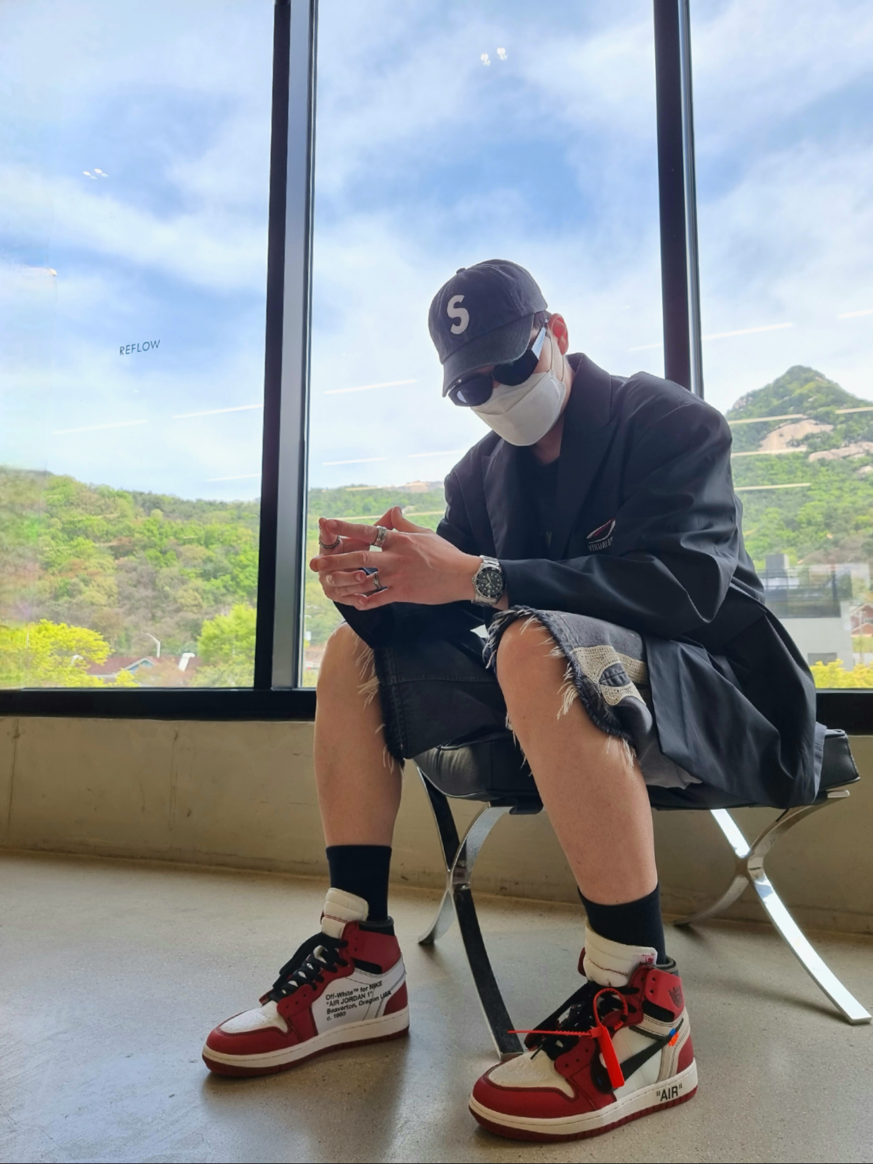 Supreme Kevlar Denim S Logo 6-Panel Indigo - 22SS, Jordan 1 x Off-White Retro High Chicago The Ten 착용 스타일 - 1