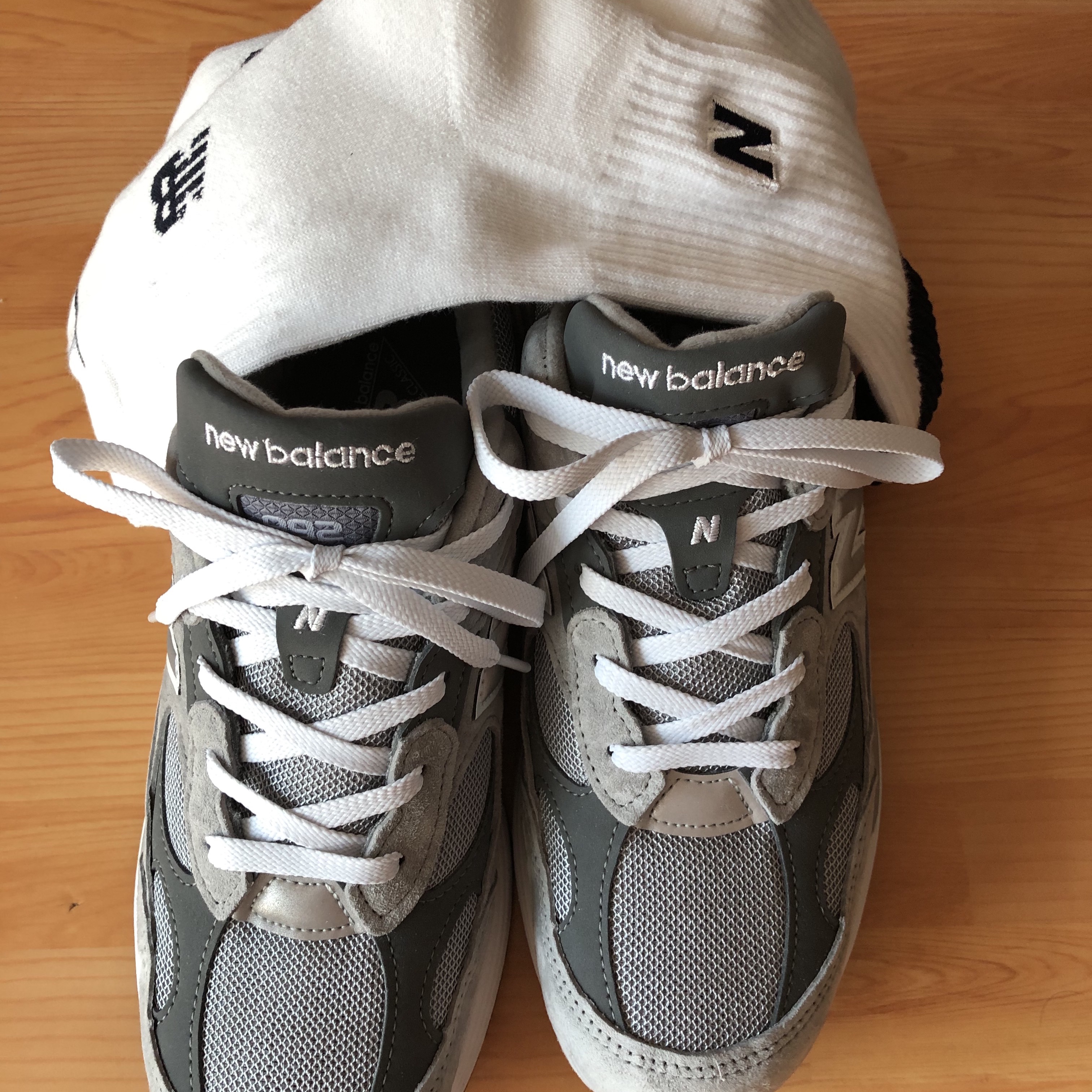 New Balance 992 Made in USA Grey - D Standard 착용 스타일 - 4