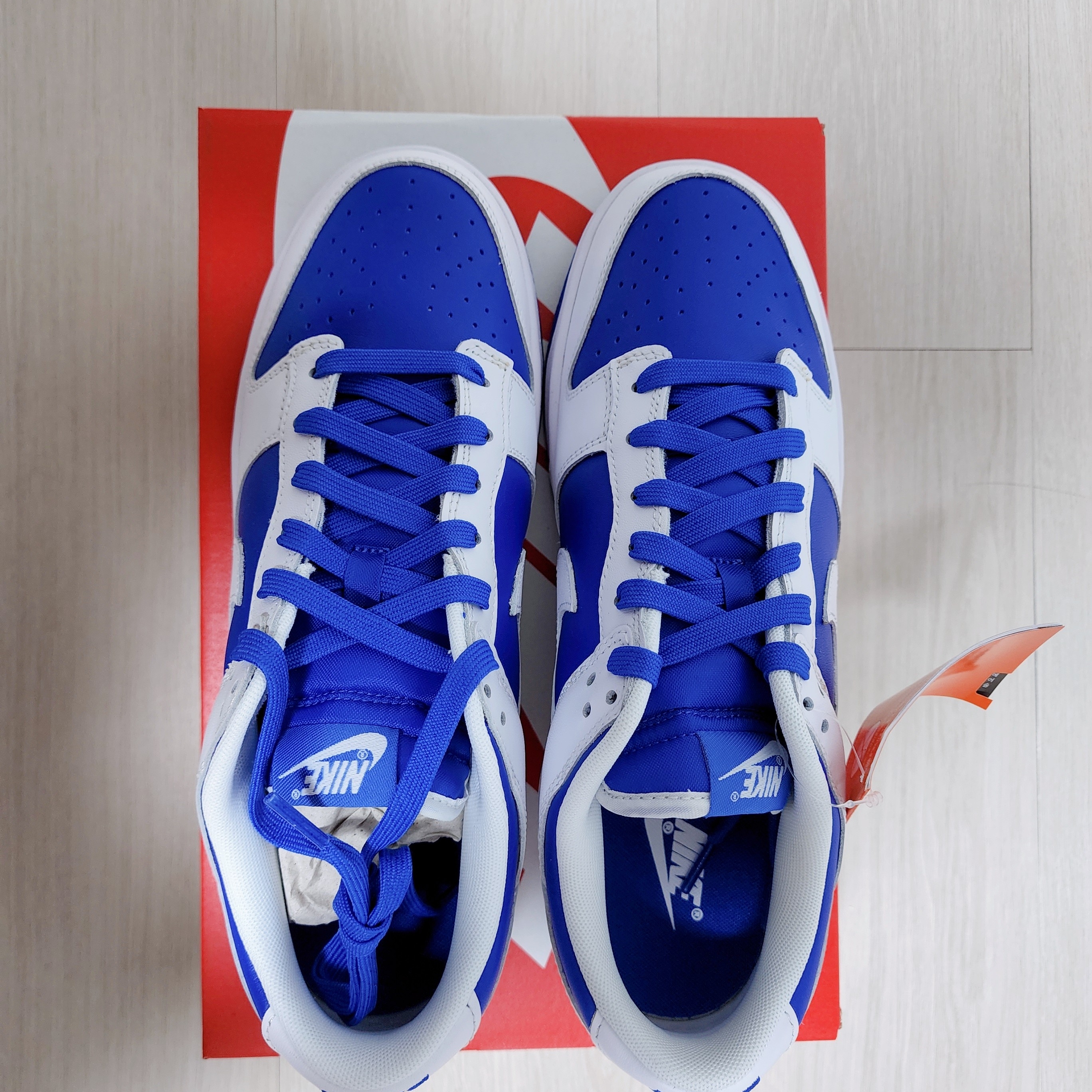 Nike Dunk Low Retro Racer Blue and White 착용 스타일 - 3