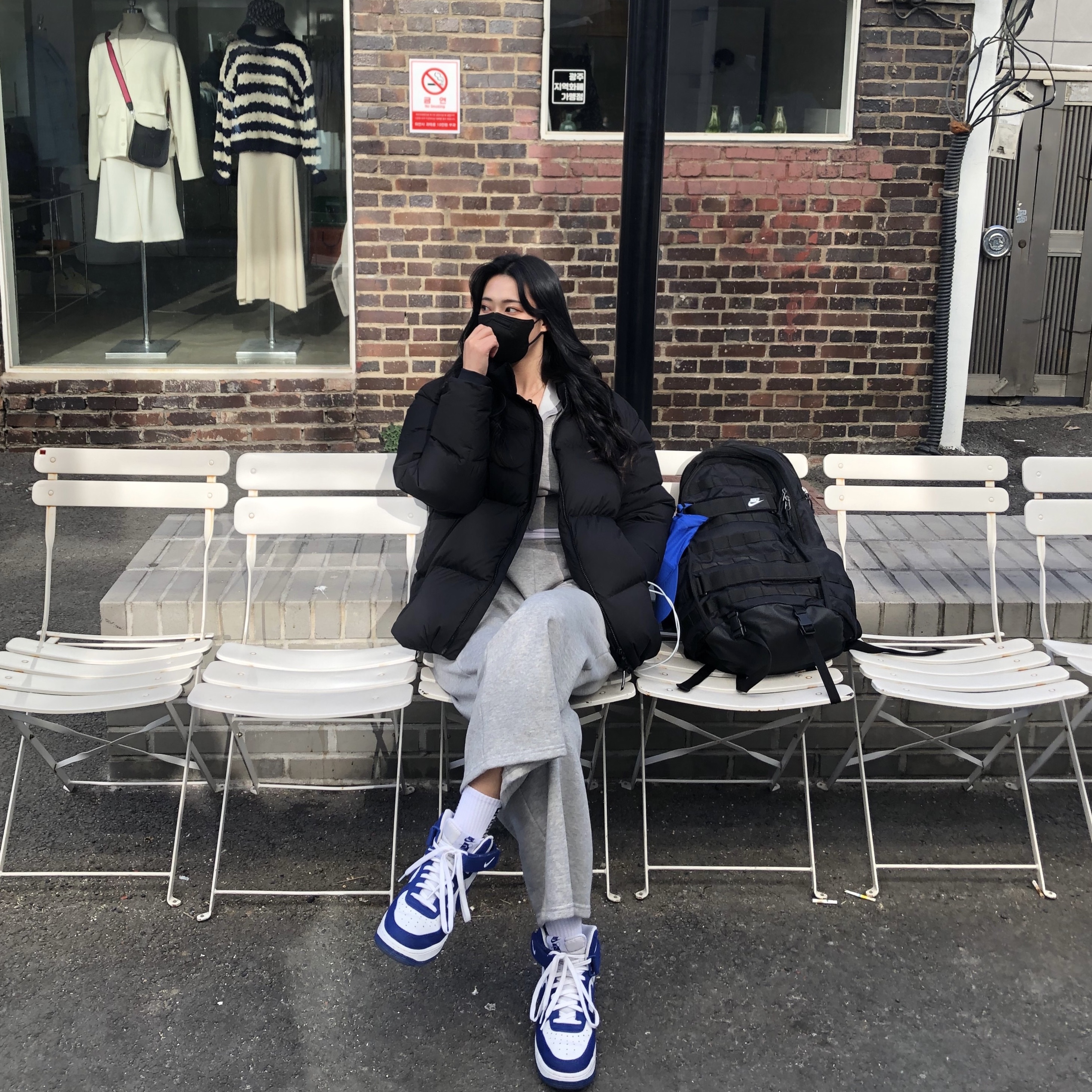 Nike Air Force 1 High '07 LV8 EMB Dodgers 착용 스타일