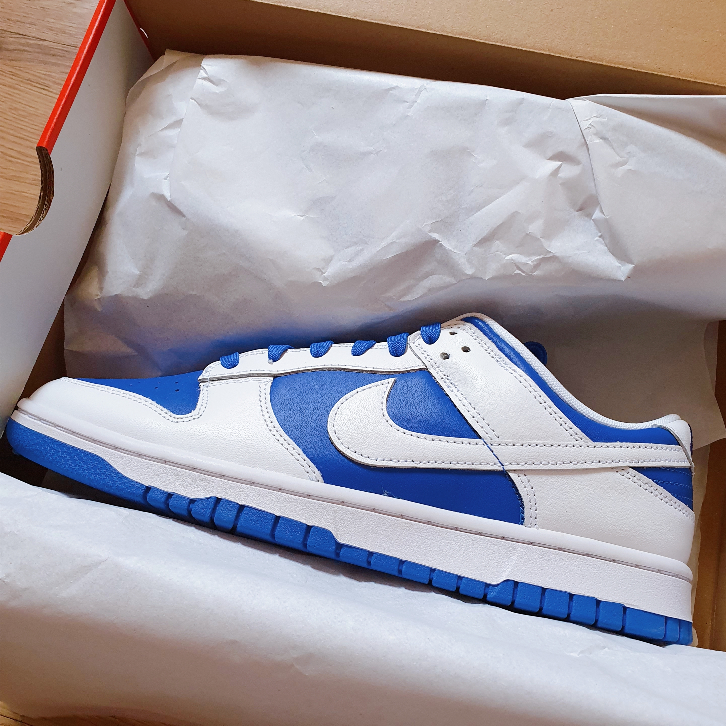 Nike Dunk Low Retro Racer Blue and White 착용 스타일
