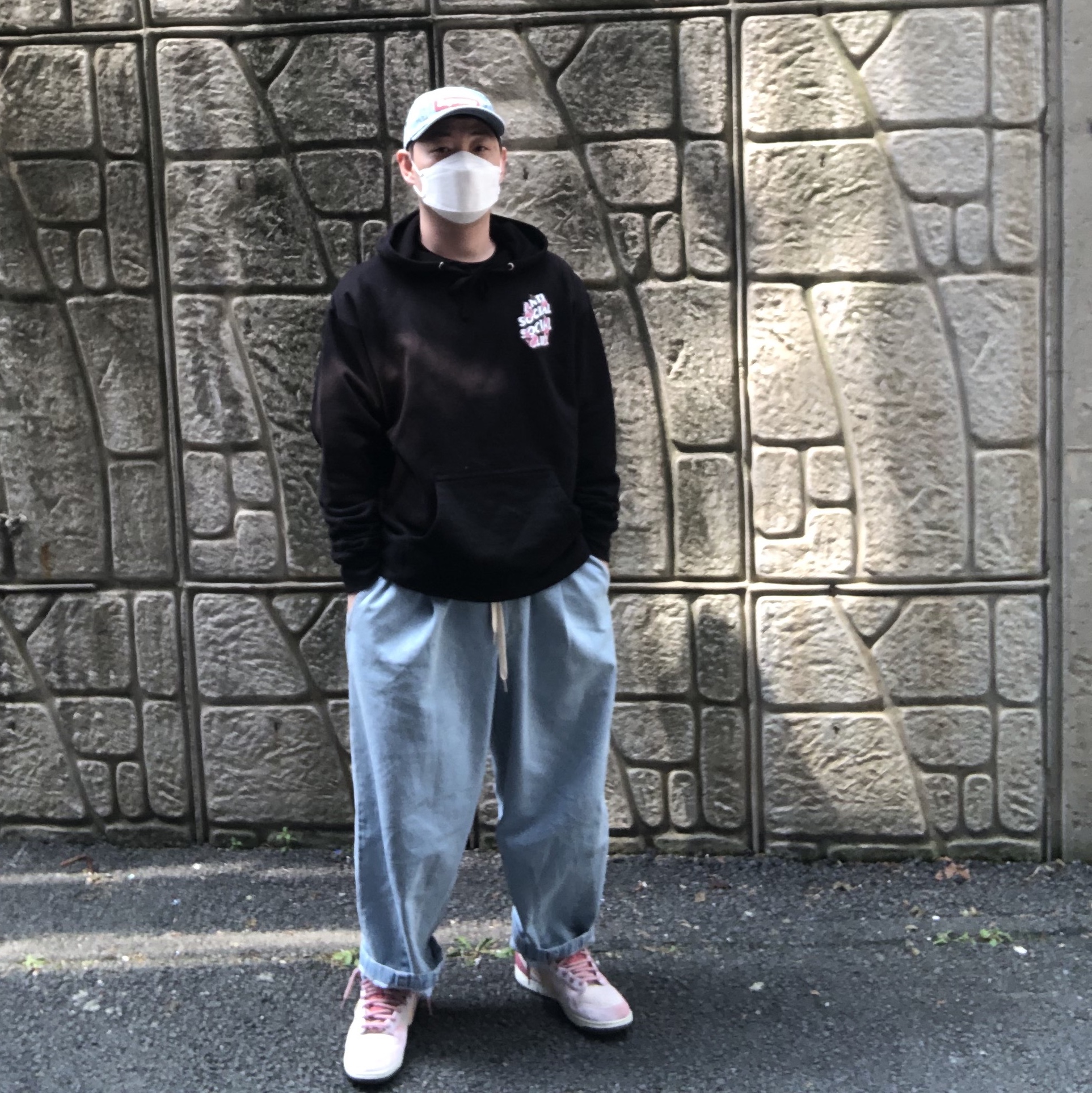Nike x Social Status Dunk Mid Free Lunch Strawberry Milk, Supreme Washed Chino Twill Camp Cap Denim - 21FW 착용 스타일