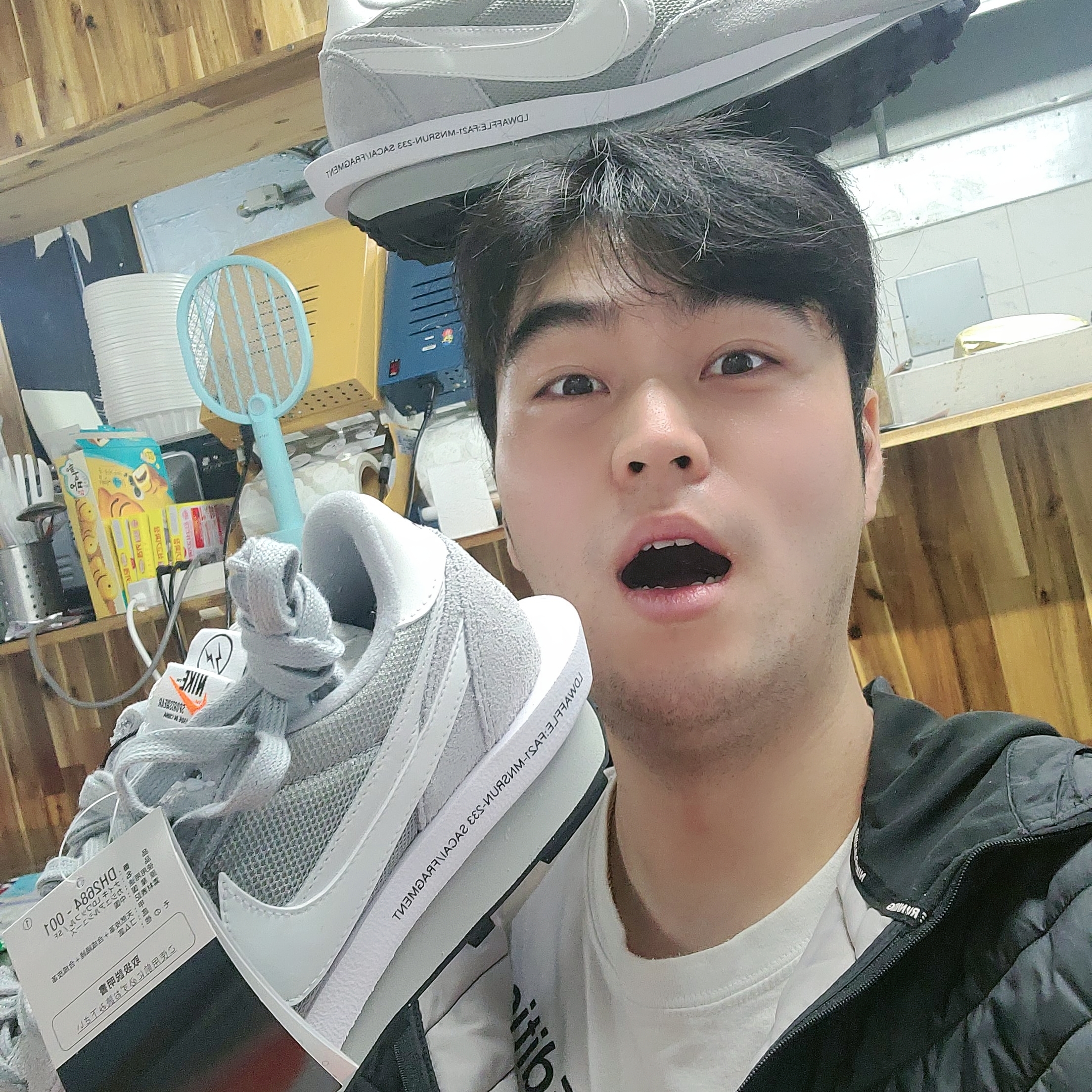 Nike x Sacai x Fragment LDWaffle Light Smoke Grey 착용 스타일
