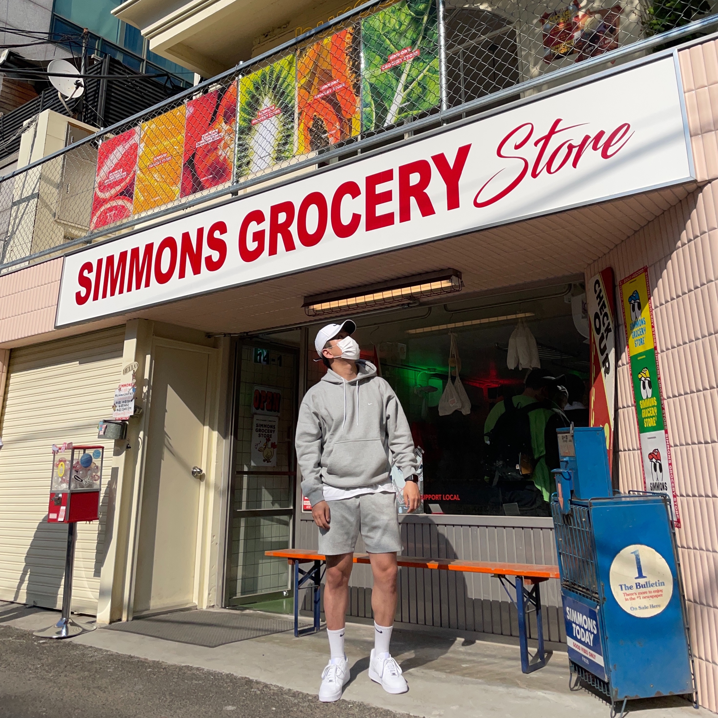 Nike NRG Solo Swoosh Fleece Hoodie Dark Grey Heather - Asia, Nike Air Force 1 '07 Low White 착용 스타일 - 2