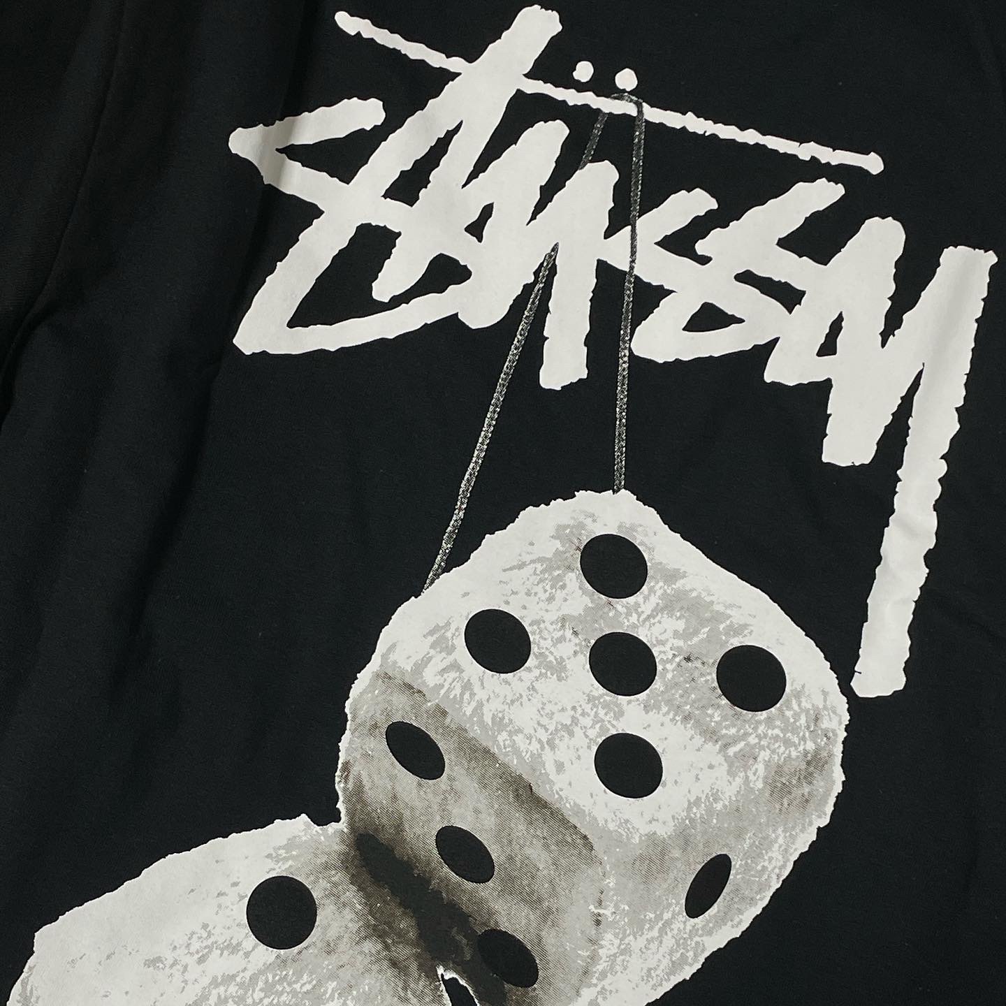 Stussy Fuzzy Dice T-Shirt Black, Nike Dunk Low Retro Black 착용 스타일 - 4